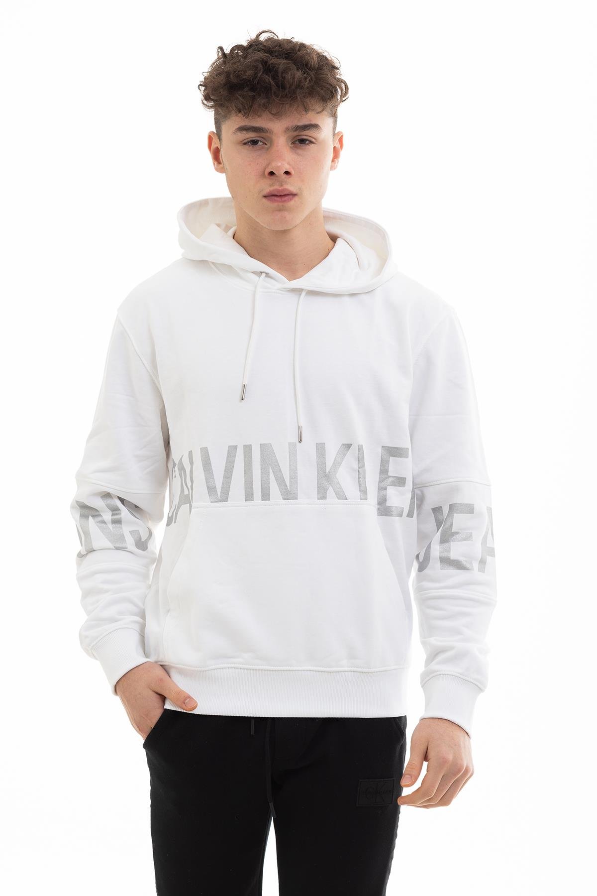Calvin Klein Blocking Logo Erkek Kapüşonlu Sweatshirt