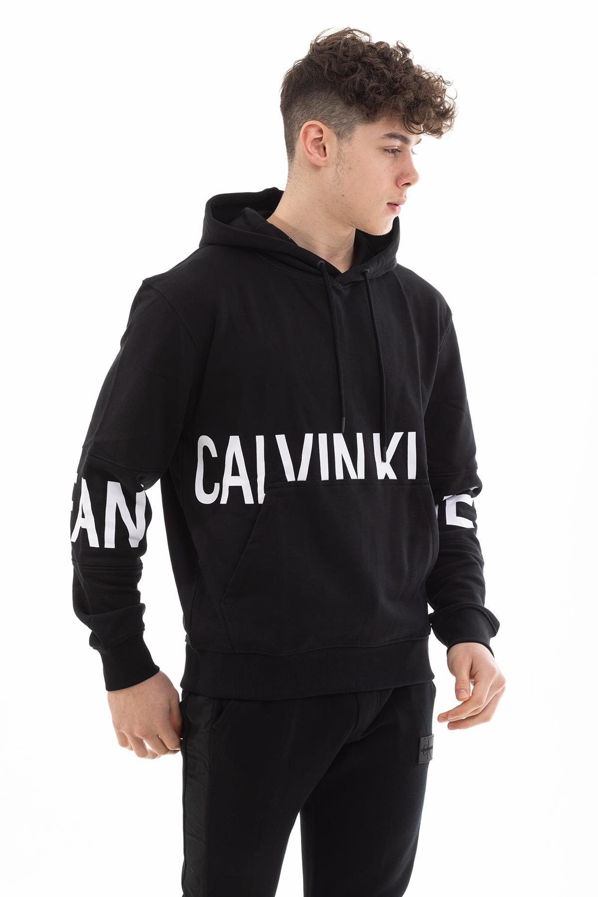 Calvin Klein Blocking Logo Erkek Kapüşonlu Sweatshirt