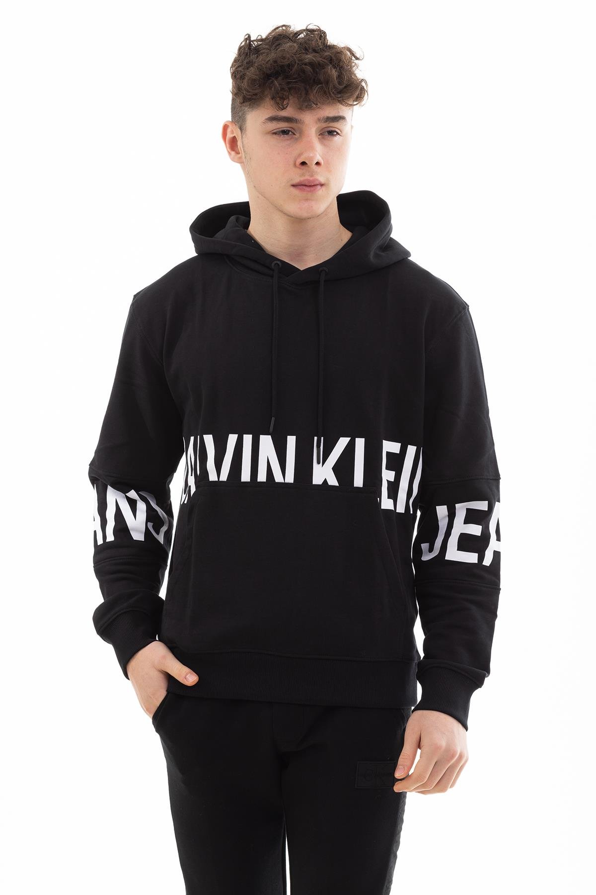 Calvin Klein Blocking Logo Erkek Kapüşonlu Sweatshirt