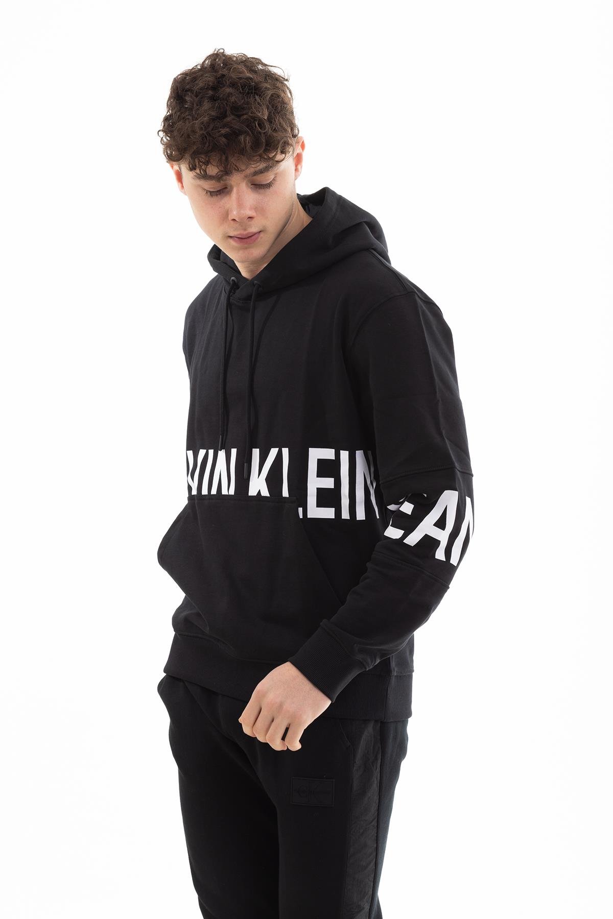 Calvin Klein Blocking Logo Erkek Kapüşonlu Sweatshirt