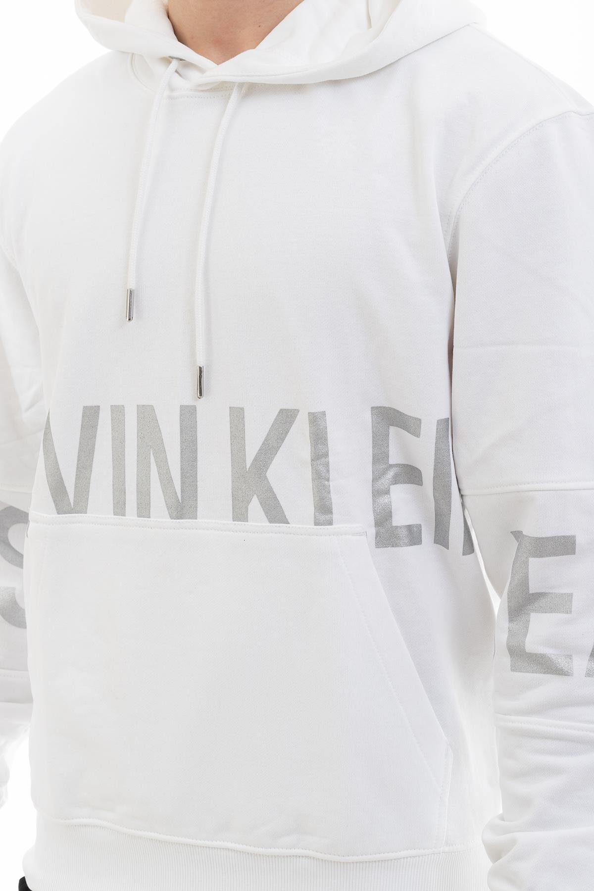Calvin Klein Blocking Logo Erkek Kapüşonlu Sweatshirt