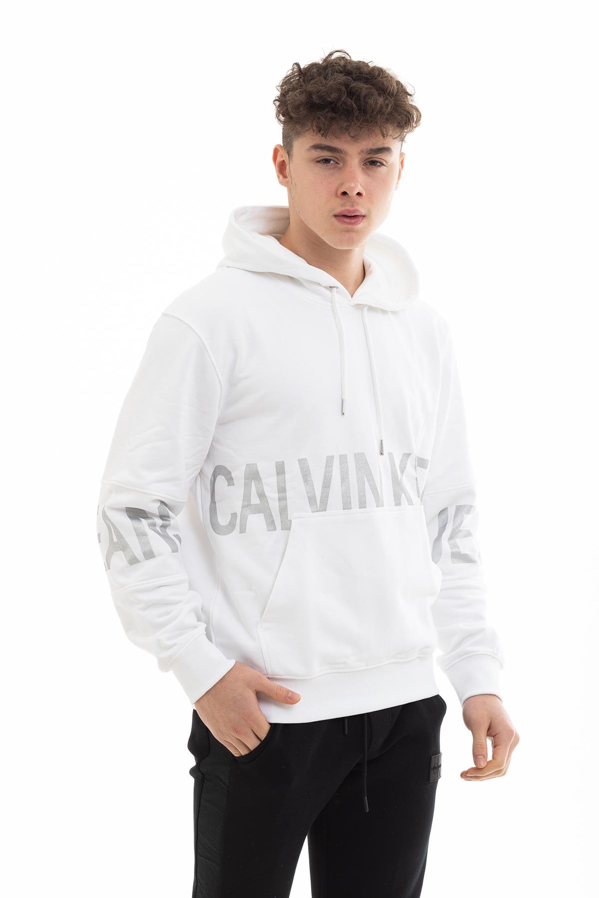 Calvin Klein Blocking Logo Erkek Kapüşonlu Sweatshirt