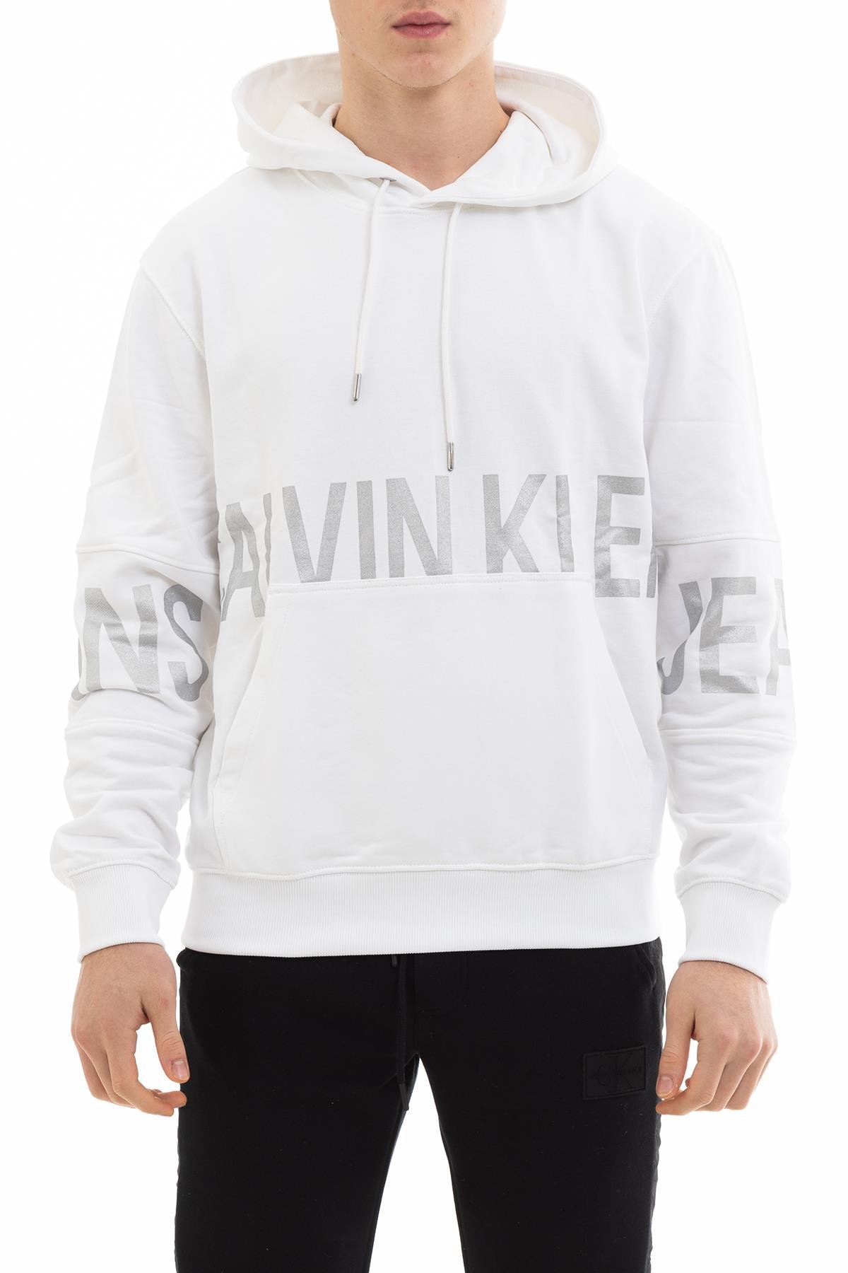 Calvin Klein Blocking Logo Erkek Kapüşonlu Sweatshirt