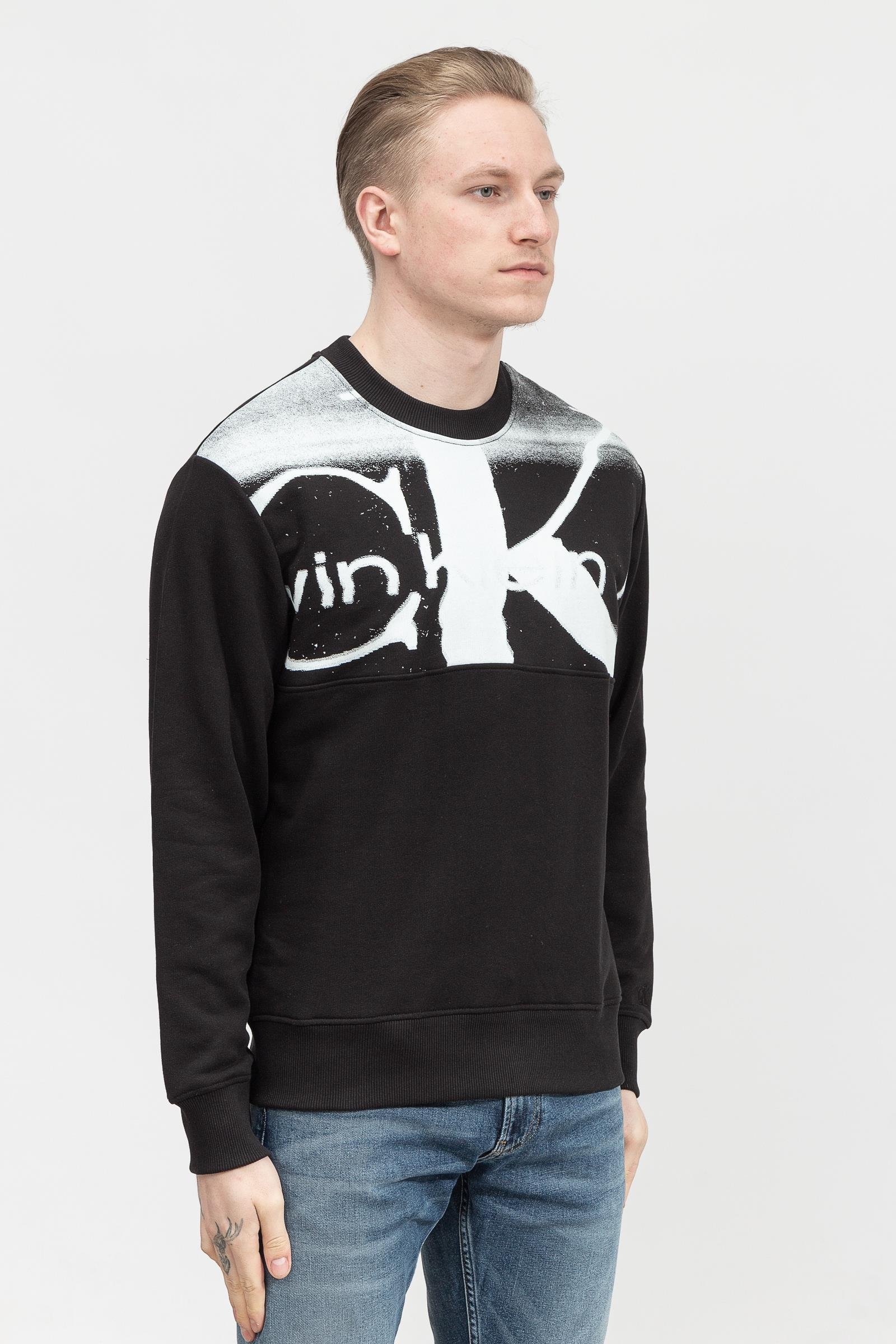 Calvin Klein Blown Up CK Crew Neck Erkek Bisiklet Yaka Sweatshirt