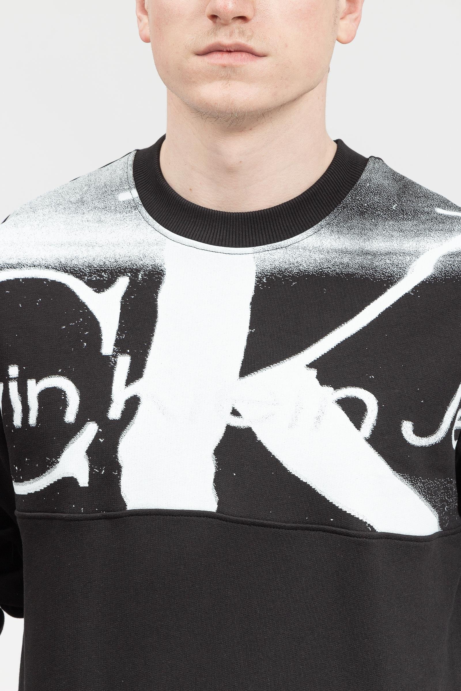 Calvin Klein Blown Up CK Crew Neck Erkek Bisiklet Yaka Sweatshirt
