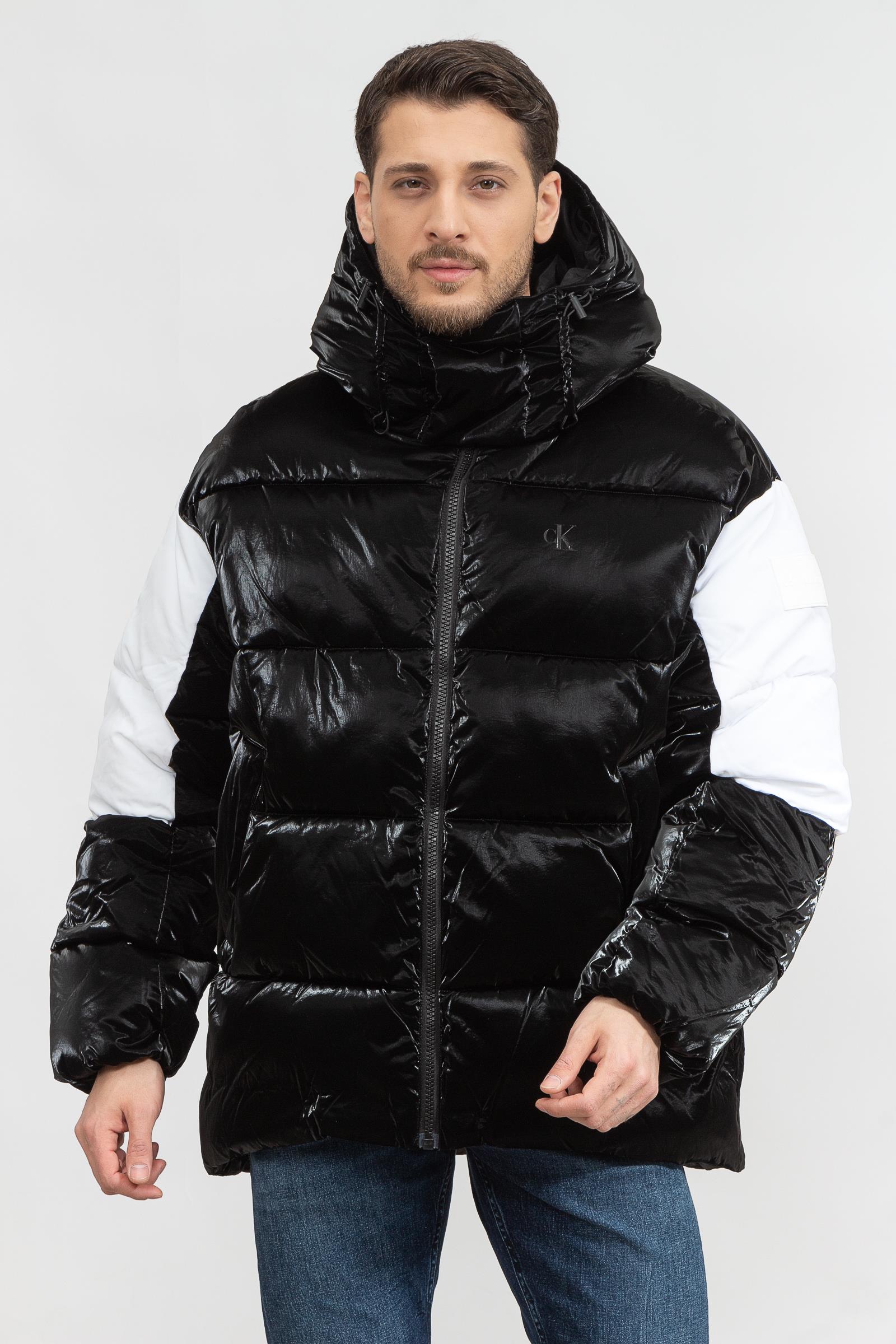 Calvin Klein Bold Logo Colorblock Puffer Erkek Mont
