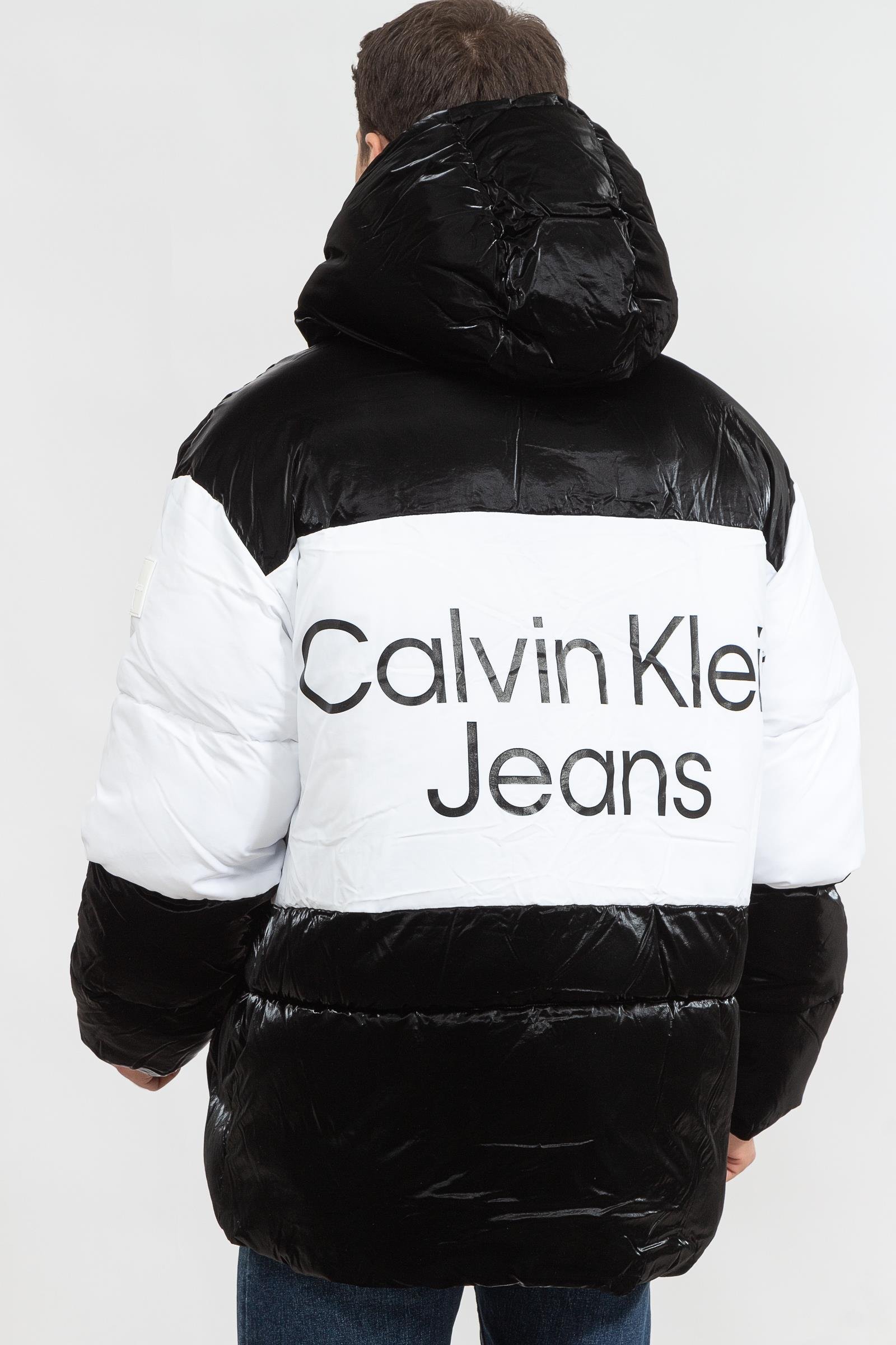 Calvin Klein Bold Logo Colorblock Puffer Erkek Mont