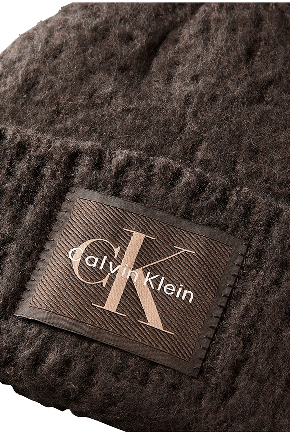 Calvin Klein Brushed Solid Chunky Rib Beanie Kadın Bere Kahverengi