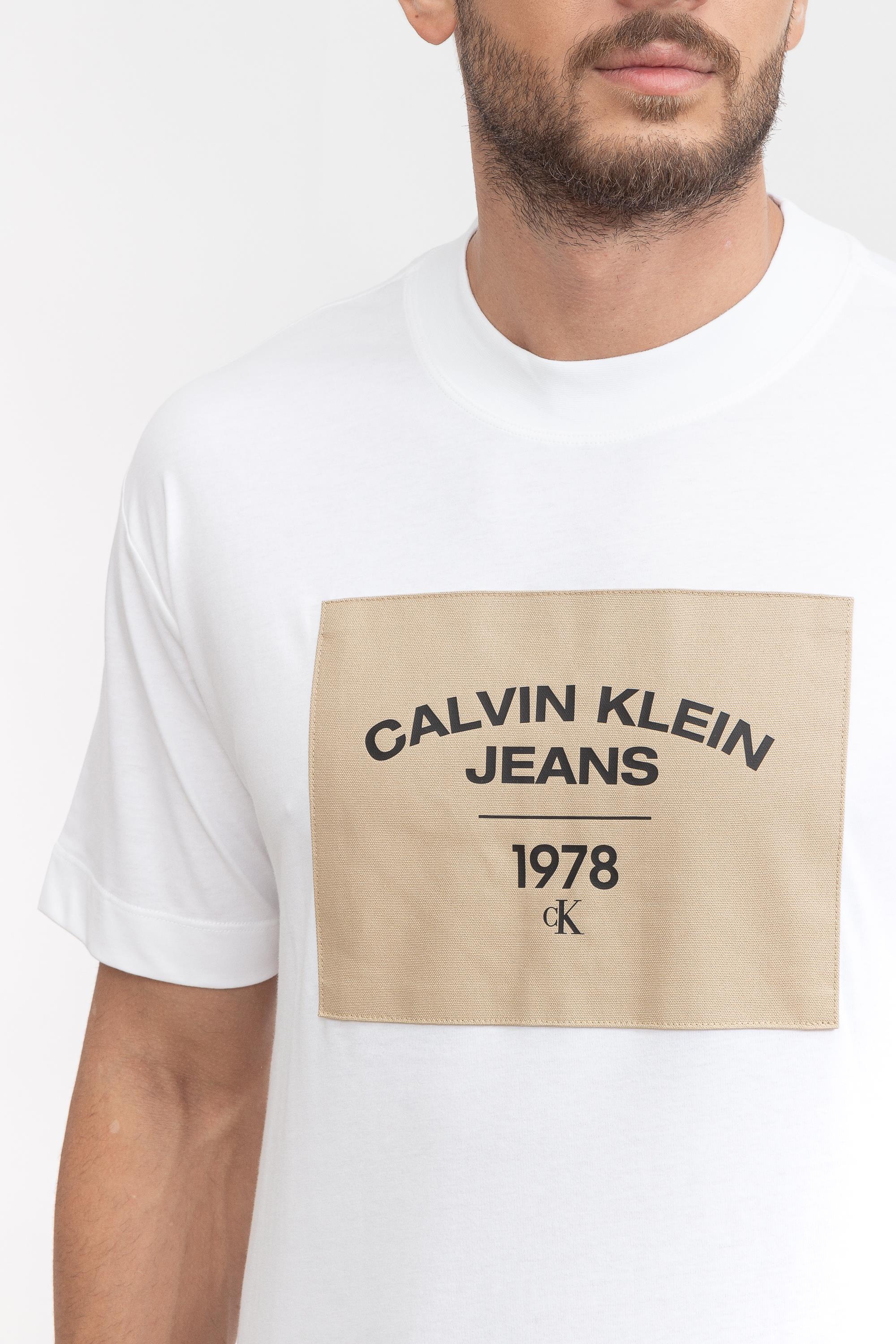 Calvin Klein Canvas Curve Graphic Erkek Bisiklet Yaka T-Shirt
