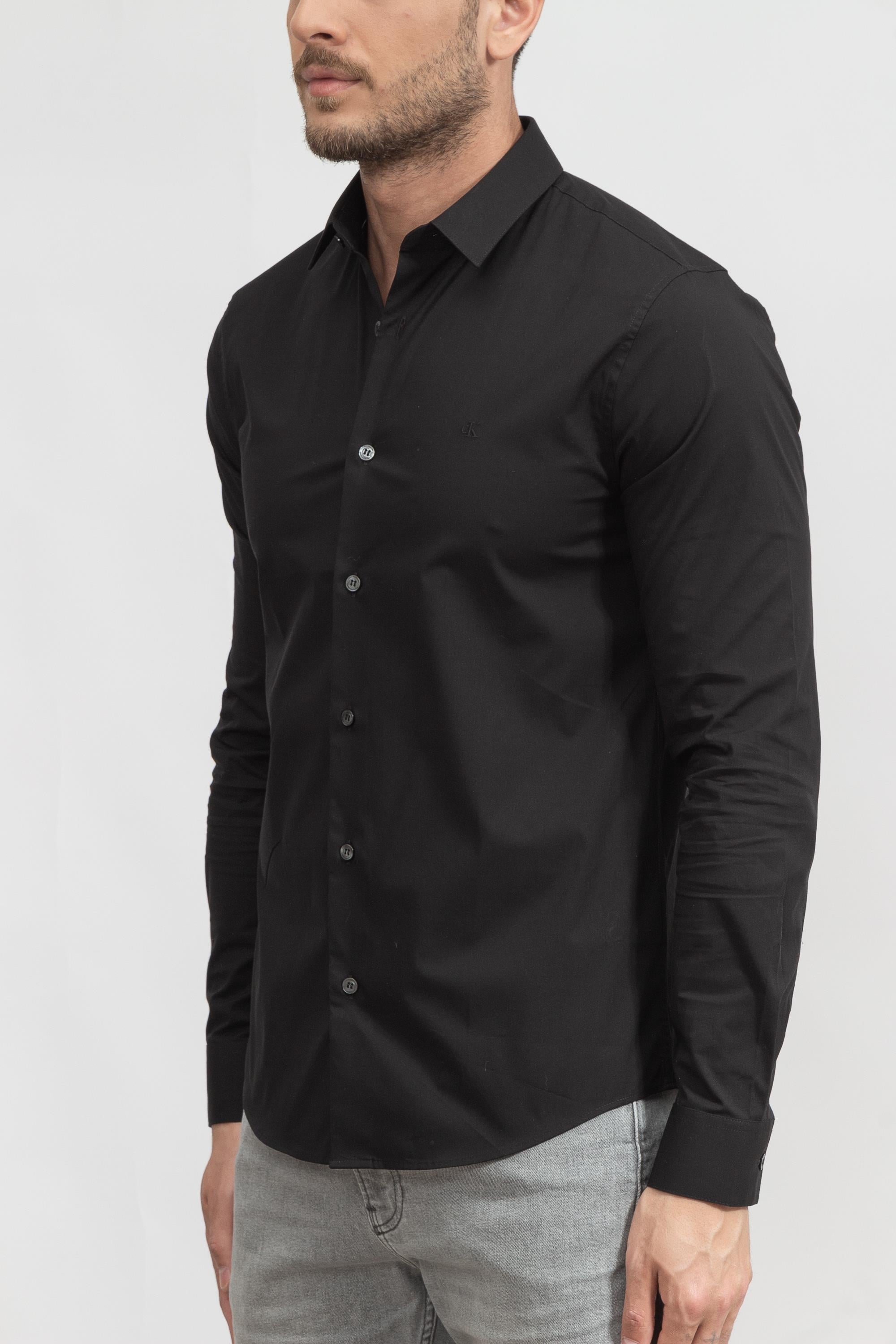 Calvin Klein Chest Logo Slim Stretch Erkek Gömlek