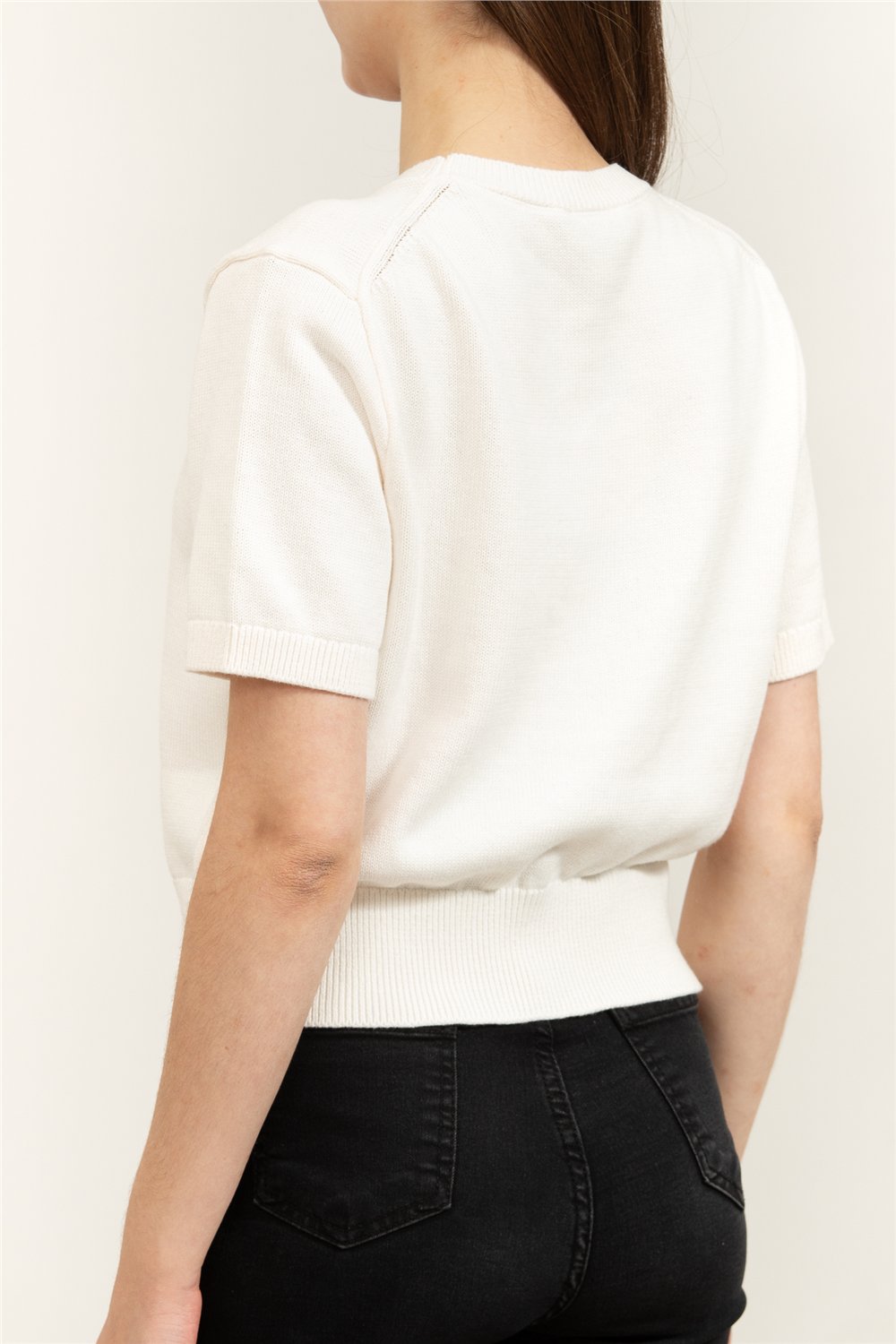 Calvin Klein Chunky Cotton Graphic Vest Kadın Triko
