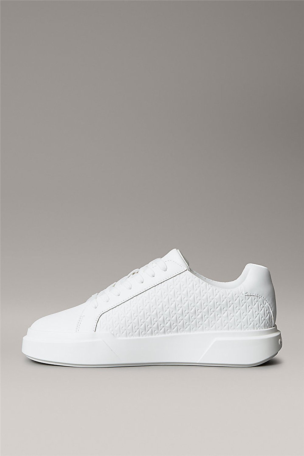 Calvin Klein Chunky Cupsole Laceup Lth Aop Erkek Sneaker Beyaz