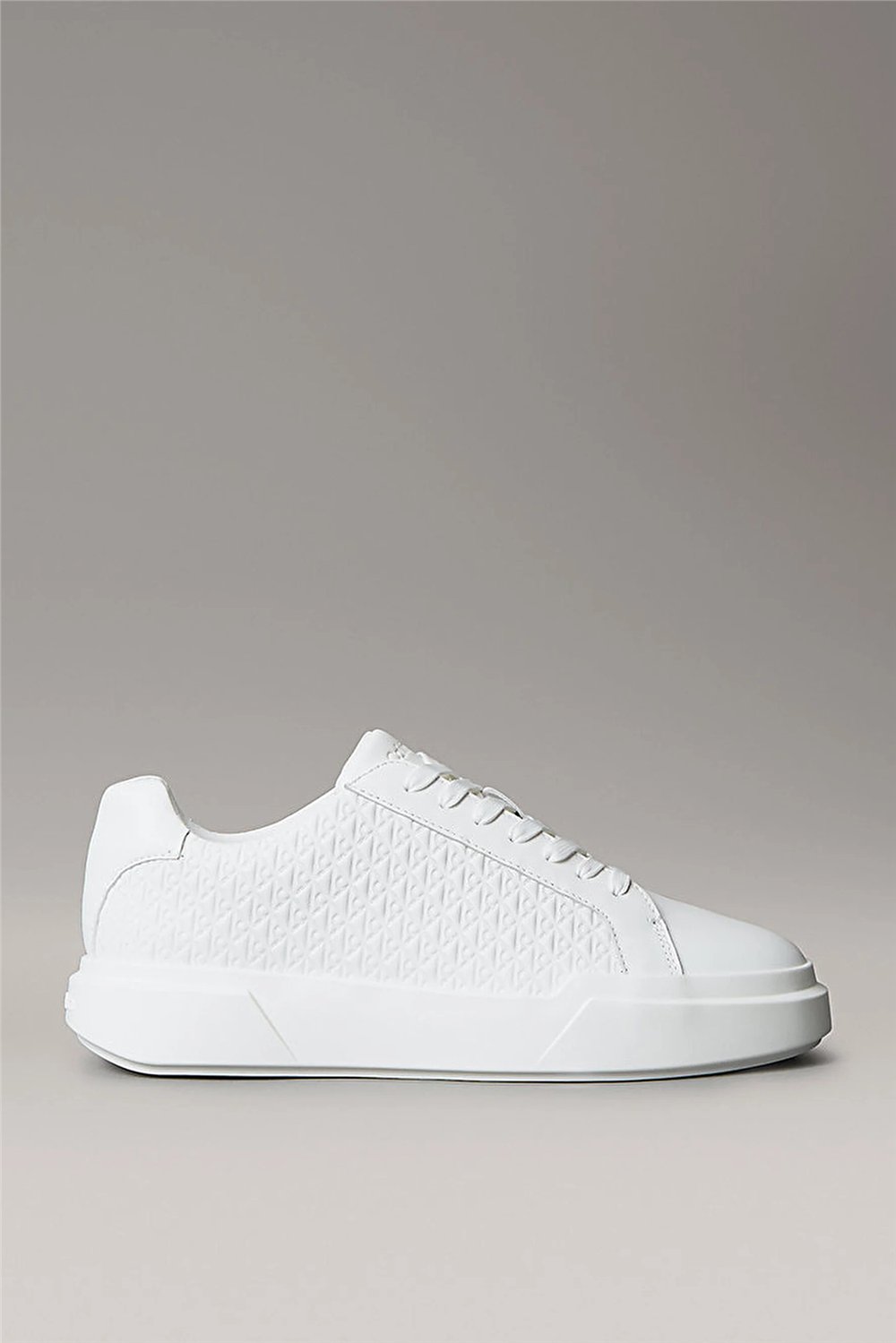 Calvin Klein Chunky Cupsole Laceup Lth Aop Erkek Sneaker Beyaz