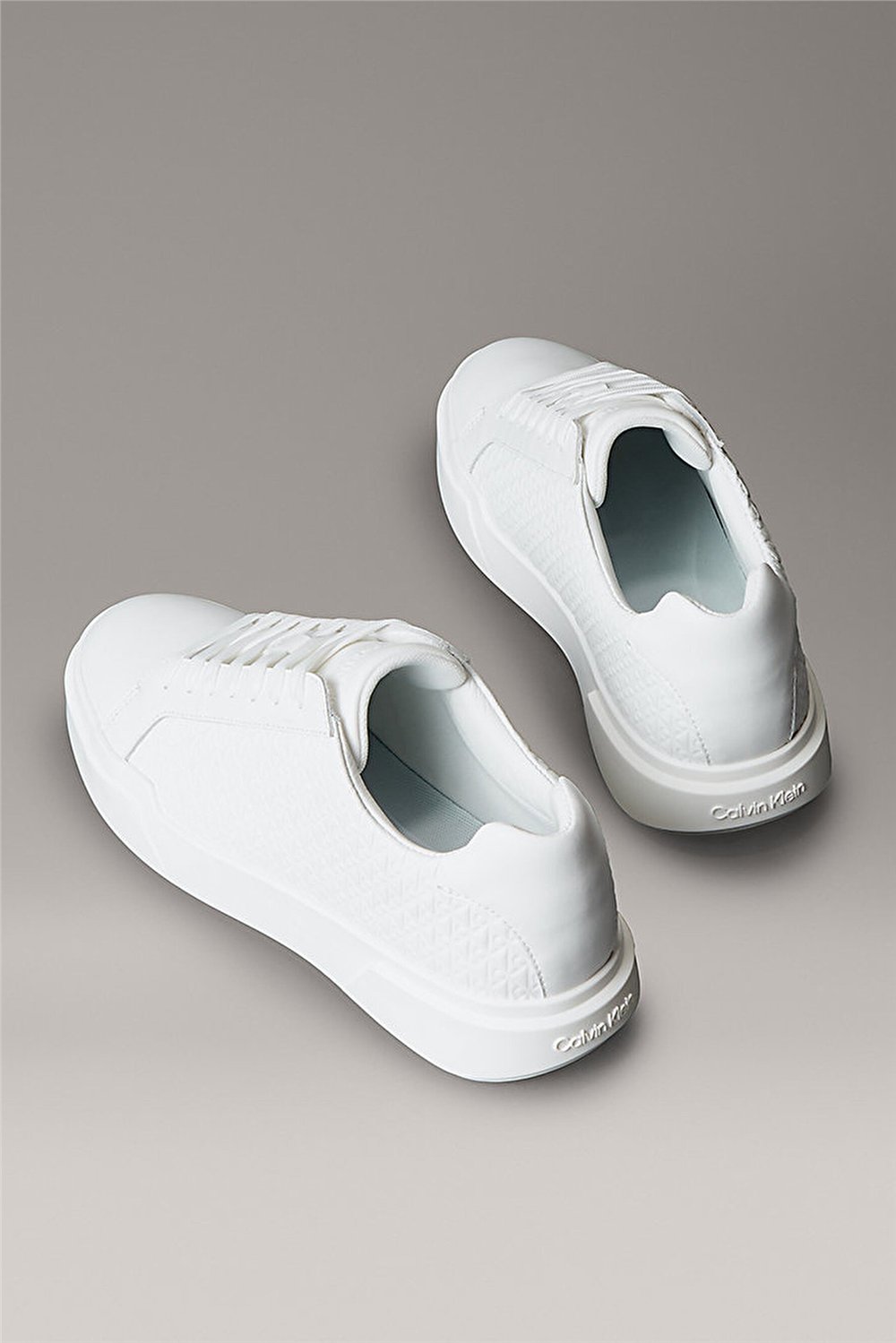 Calvin Klein Chunky Cupsole Laceup Lth Aop Erkek Sneaker Beyaz