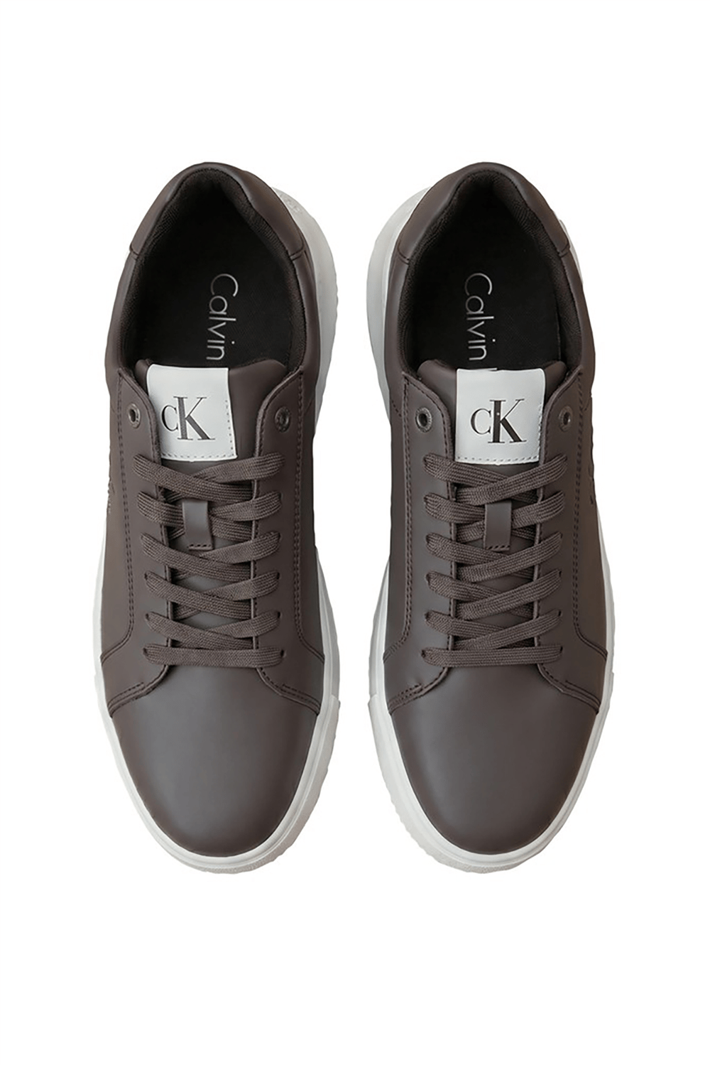 Calvin Klein Chunky Cupsole Mono Lth Erkek Sneaker Kahverengi