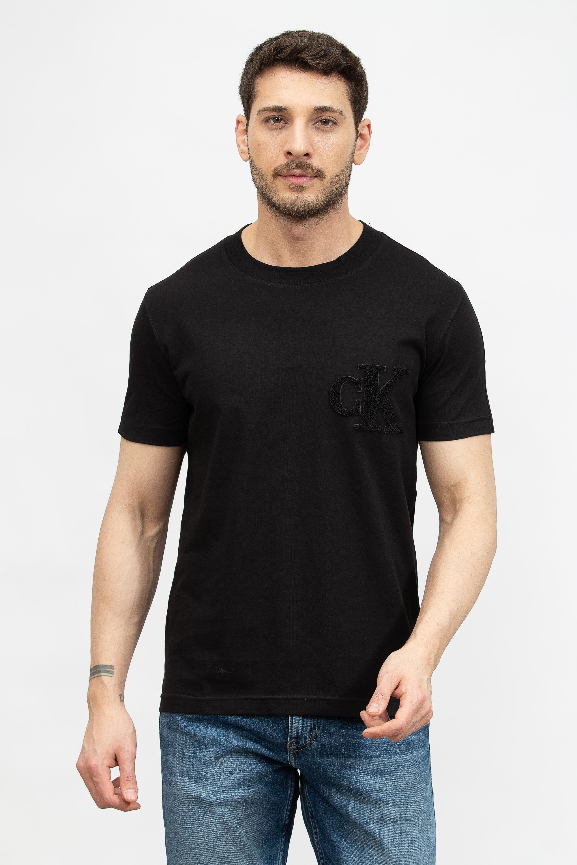 Calvin Klein Ck Chenille Erkek Bisiklet Yaka T-Shirt