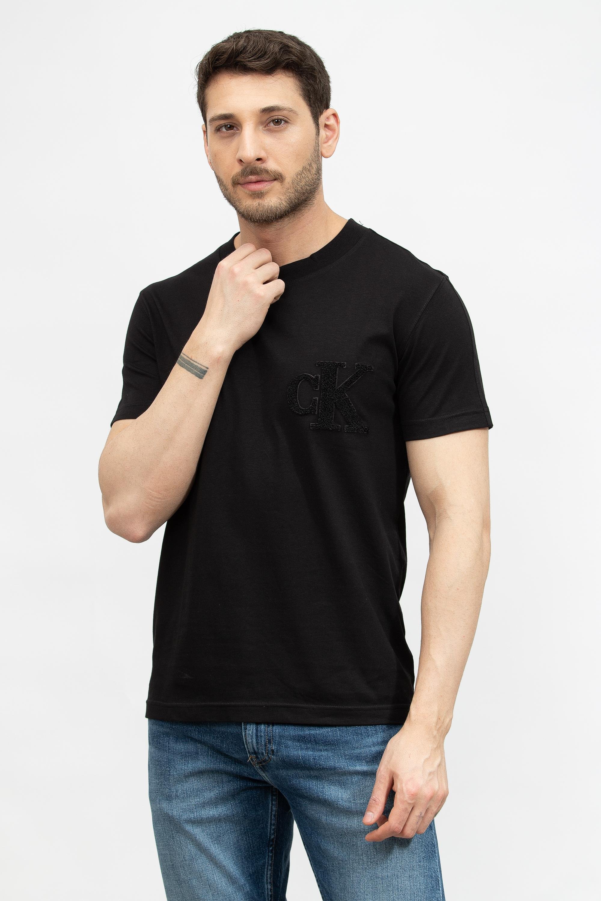 Calvin Klein Ck Chenille Erkek Bisiklet Yaka T-Shirt