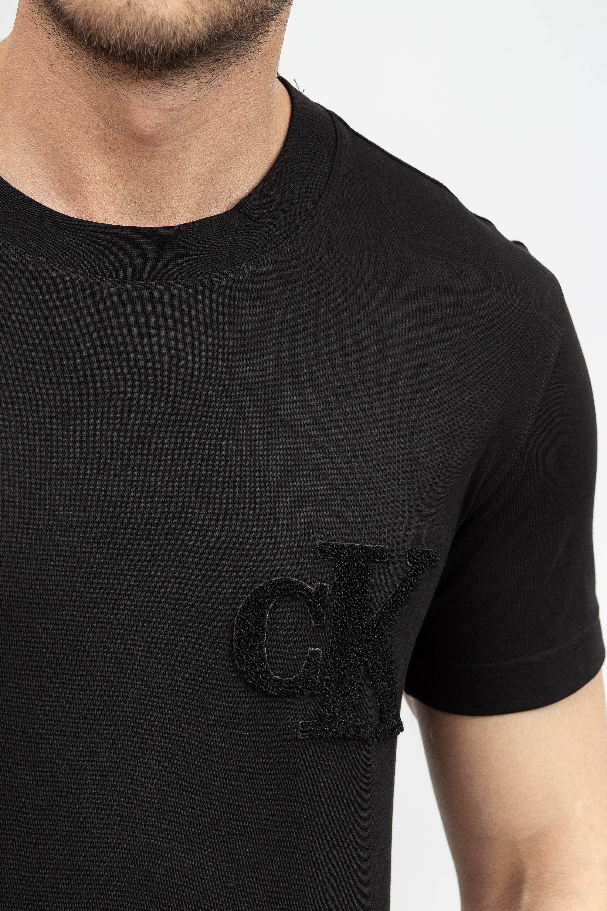 Calvin Klein Ck Chenille Erkek Bisiklet Yaka T-Shirt