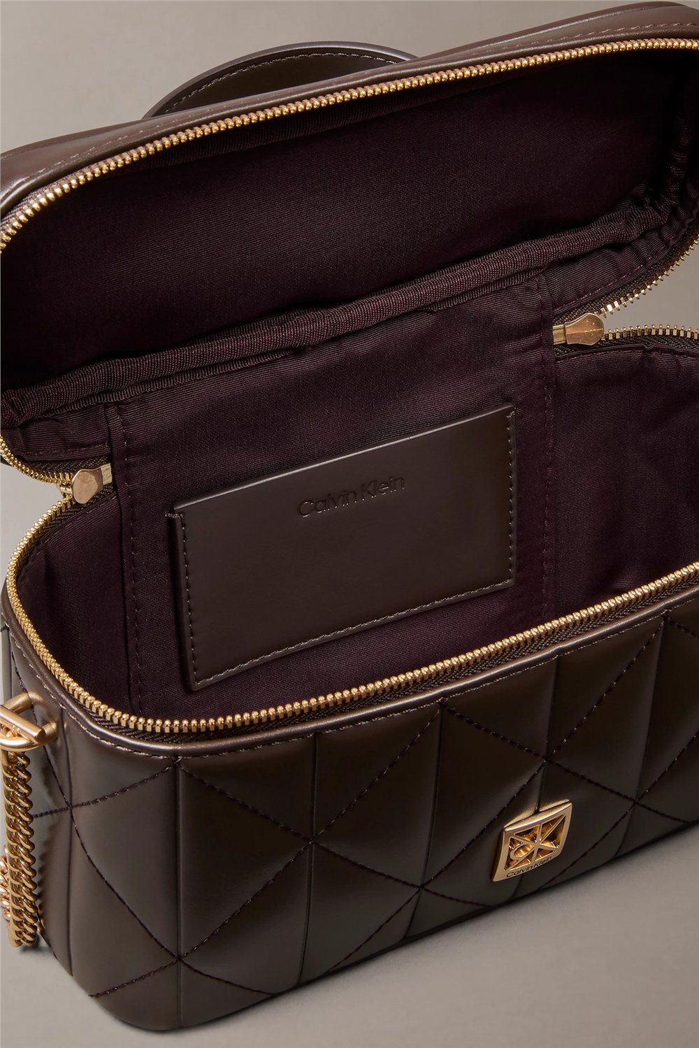 Calvin Klein Ck Metallic 6Cc Zip Cardcase Kadın Kartlık Kahverengi