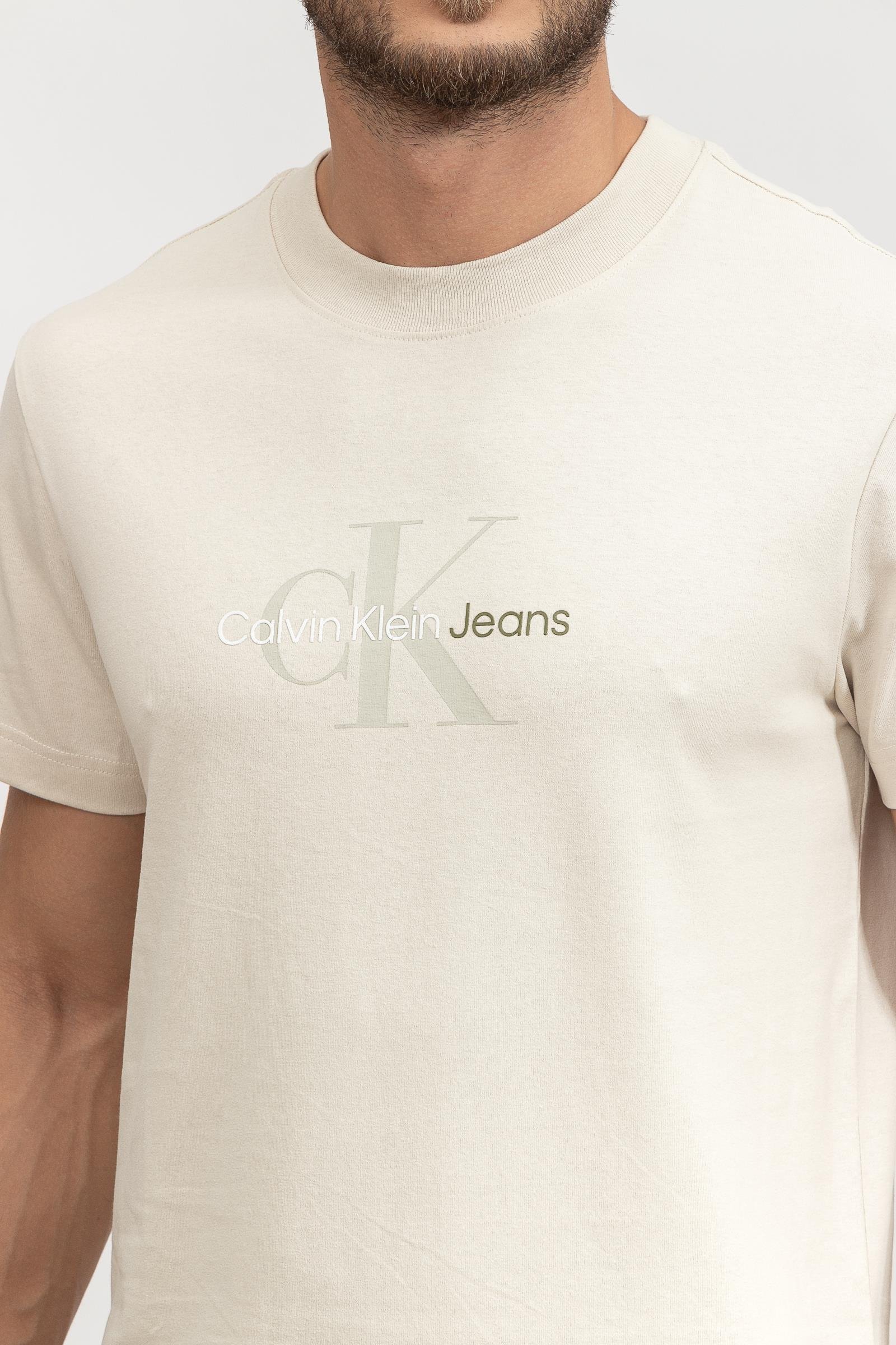 Calvin Klein Ck Natural Washed Erkek Bisiklet Yaka T-Shirt