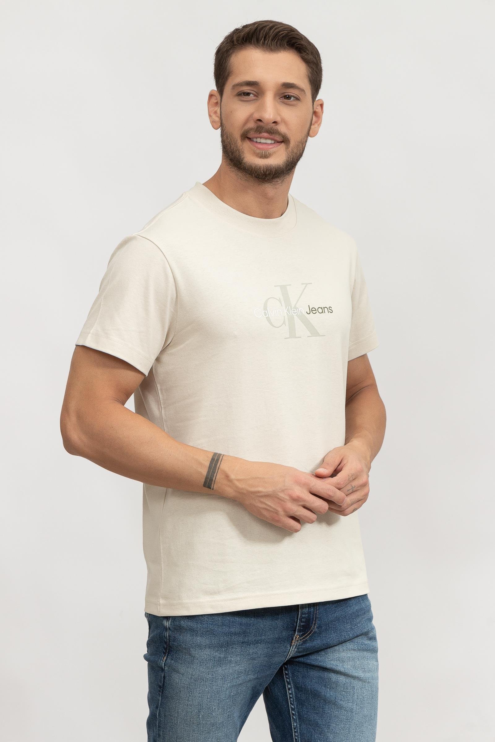 Calvin Klein Ck Natural Washed Erkek Bisiklet Yaka T-Shirt