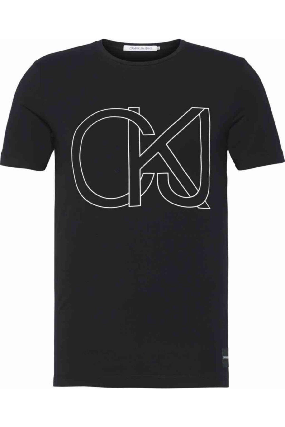 Calvin Klein CKJ Graphic Slim Stretch Tee Erkek Bisiklet Yaka T-Shirt