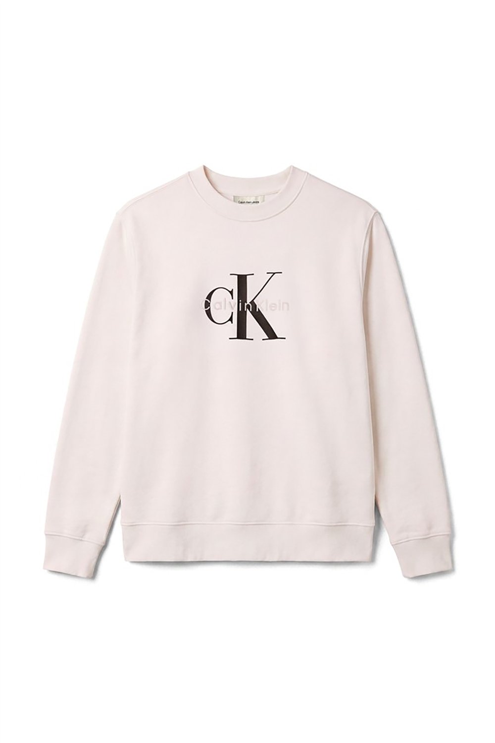 Calvin Klein Cl Ls 350Terry Mnlg Cn Swtshrt Erkek Bisiklet Yaka Sweatshirt Beyaz