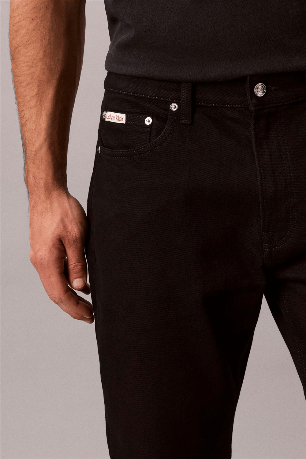 Calvin Klein Classic Taper Ck Cl Black Jean Erkek Jean Pantolon Siyah