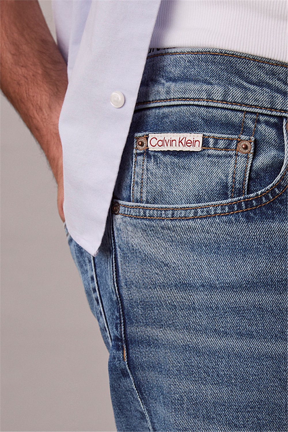 Calvin Klein Classic Taper Klein Erkek Jean Pantolon Mavi