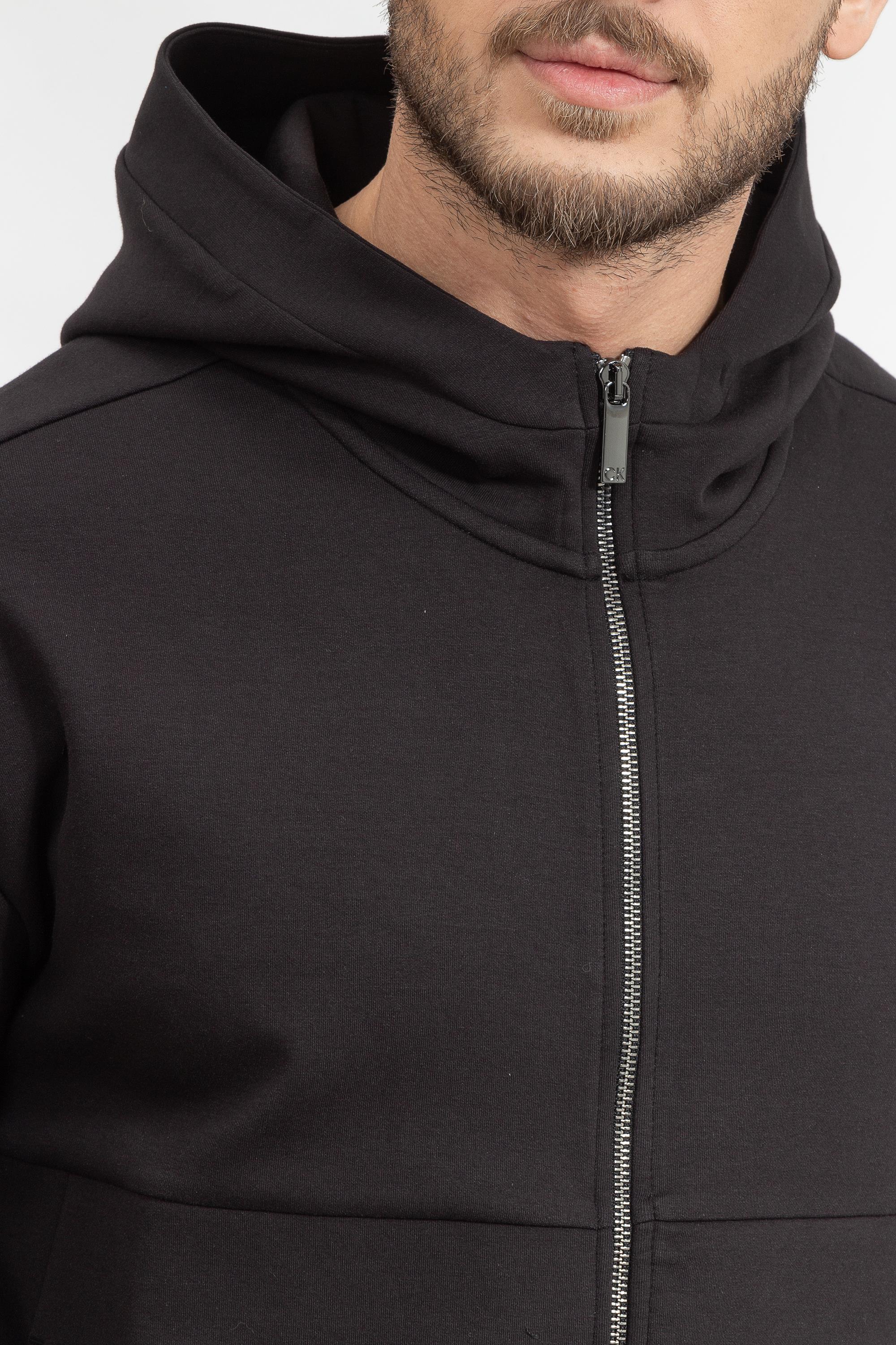 Calvin Klein Comf Debossed Logo Hoodie Jacket Erkek Fermuarlı Sweatshirt
