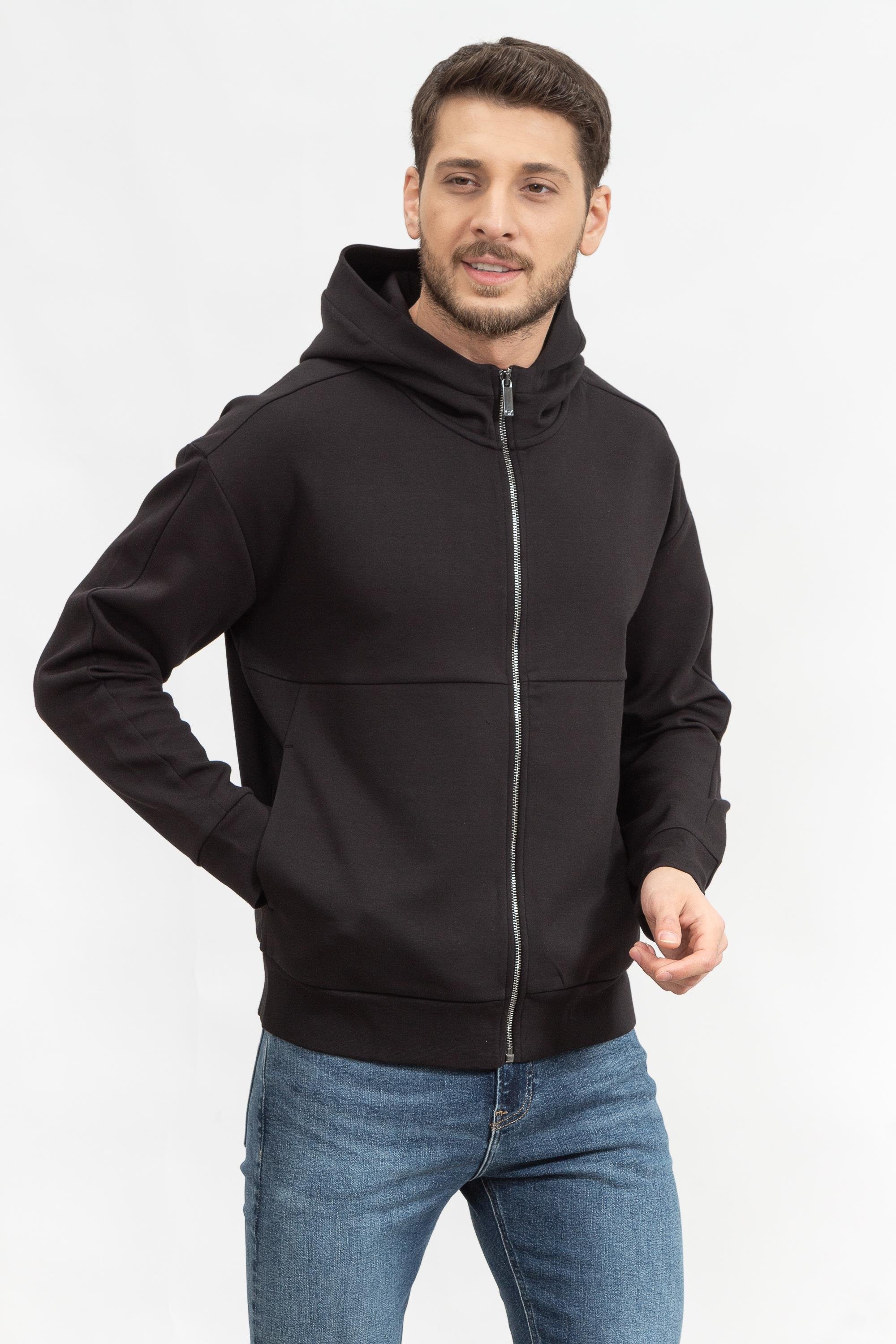 Calvin Klein Comf Debossed Logo Hoodie Jacket Erkek Fermuarlı Sweatshirt