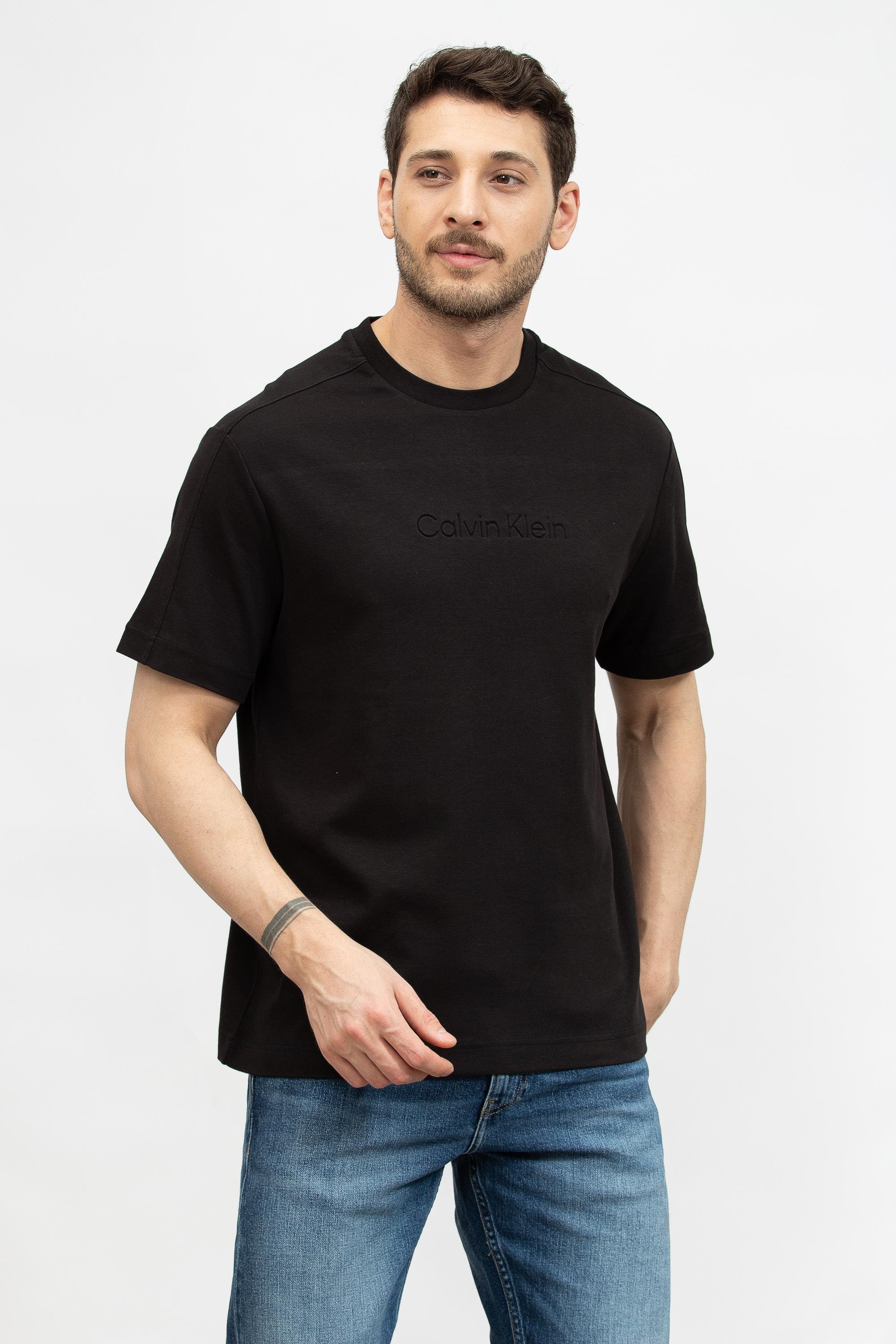 Calvin Klein Comfort Debossed Logo Erkek Bisiklet Yaka T-Shirt