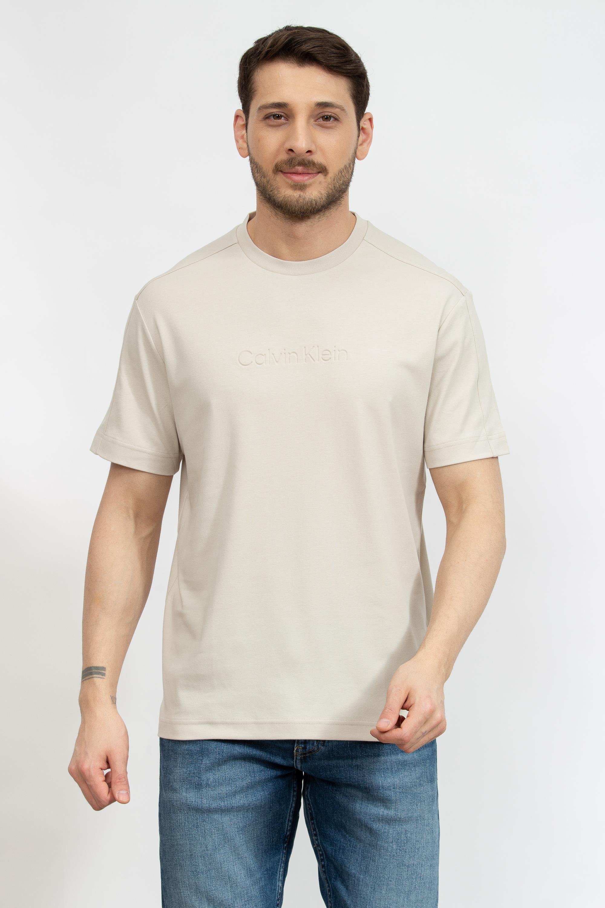 Calvin Klein Comfort Debossed Logo Erkek Bisiklet Yaka T-Shirt
