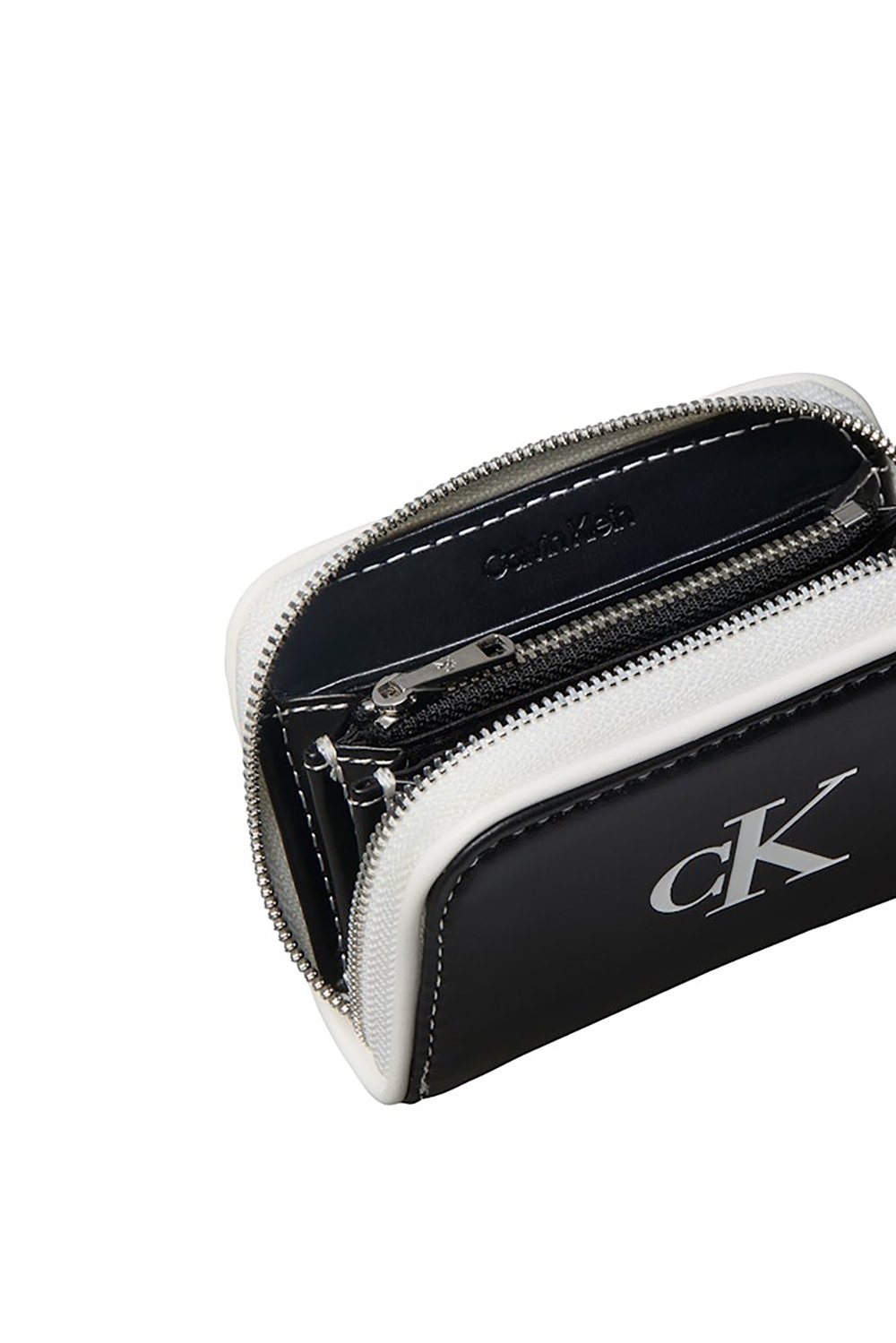 Calvin Klein Contrast Ck Medium Zip Around Kadın Cüzdan Siyah