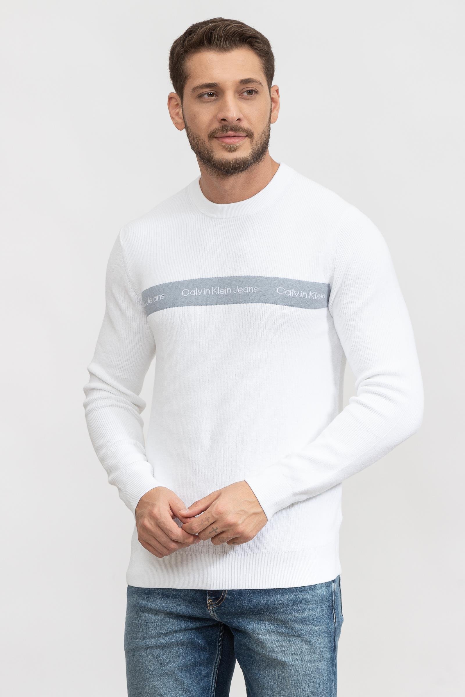 Calvin Klein Contrast Logo Lw Erkek Triko