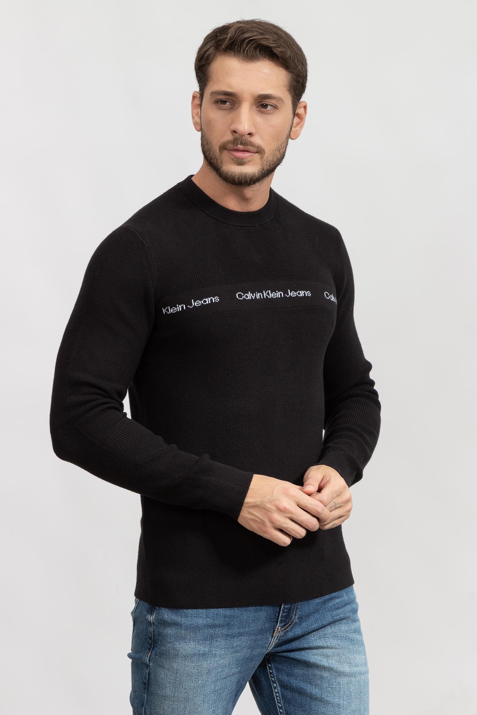 Calvin Klein Contrast Logo Lw Erkek Triko