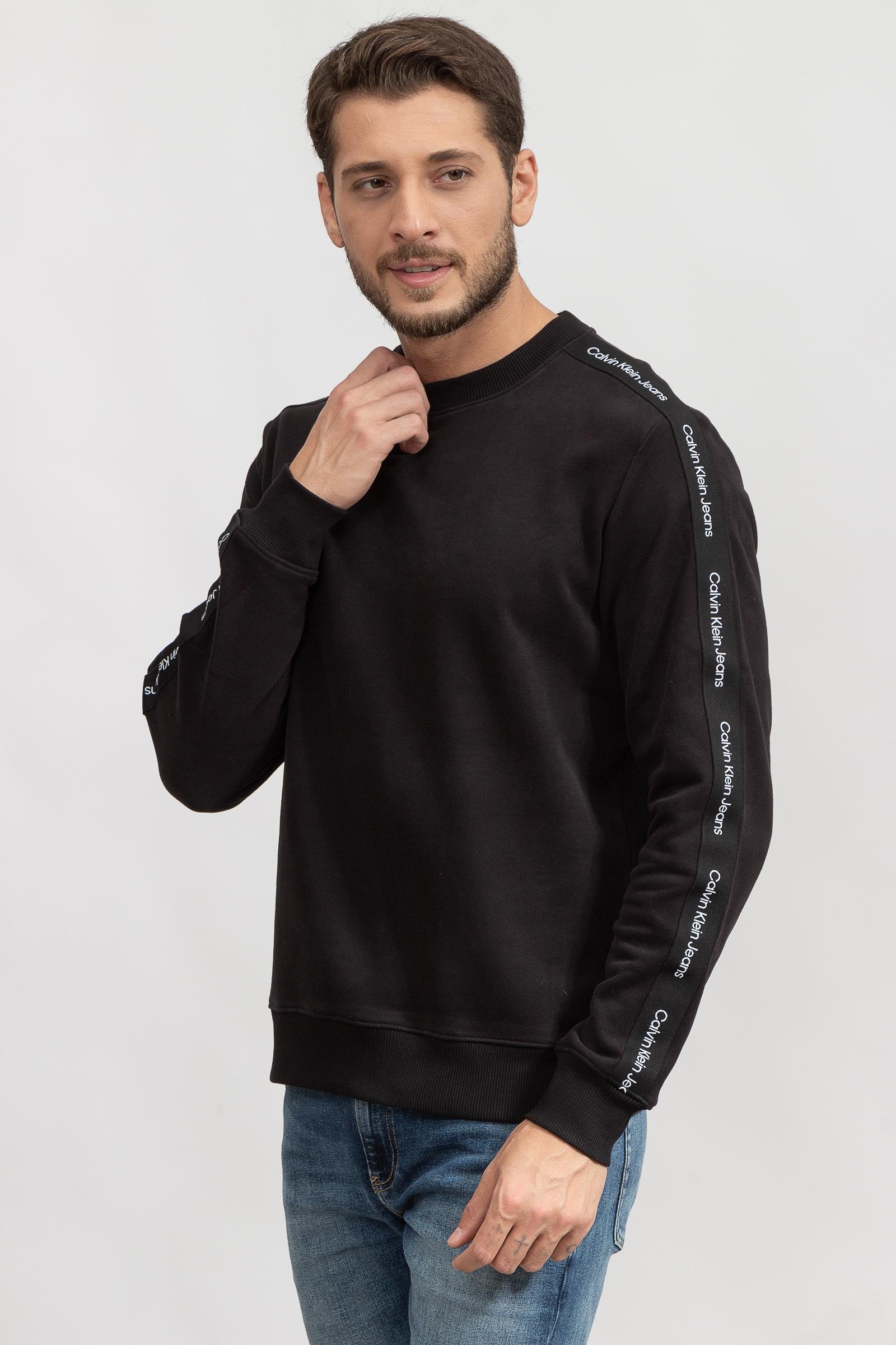 Calvin Klein Contrast Tape Crew Neck Erkek Bisiklet Yaka Sweatshirt