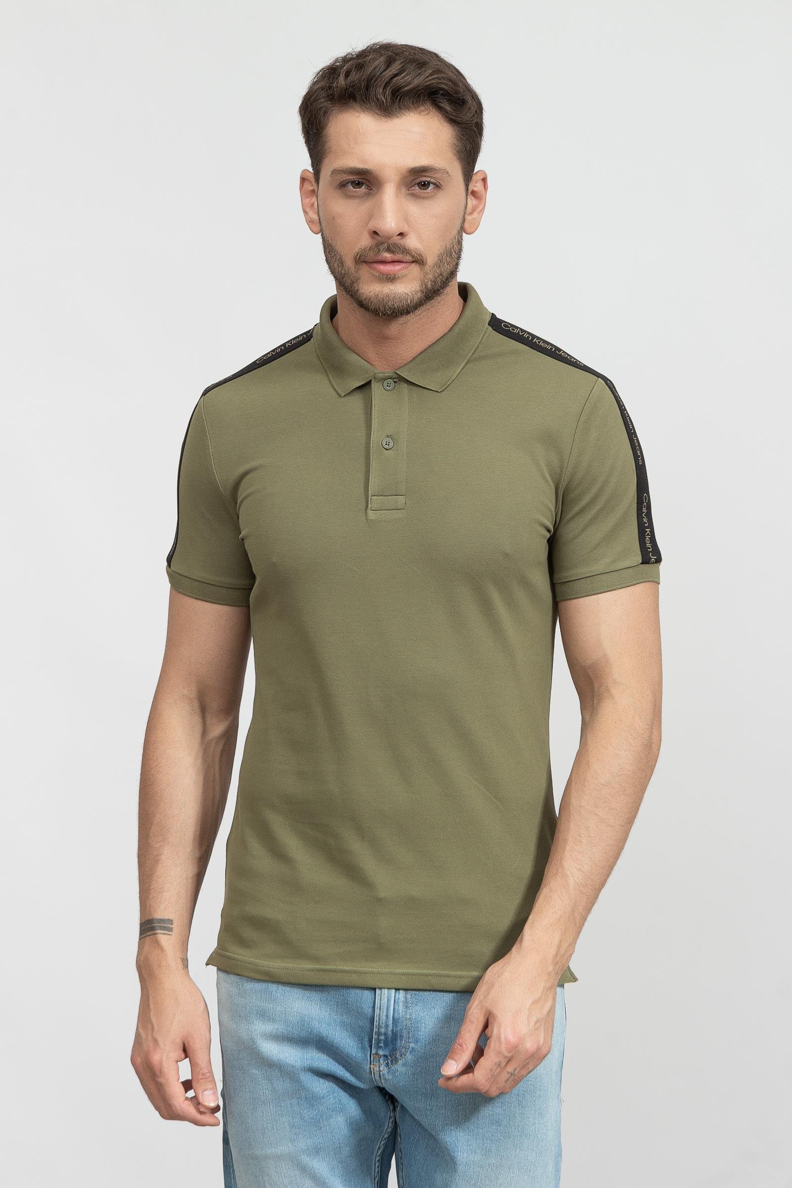 Calvin Klein Contrast Tape Erkek Polo Yaka T-Shirt