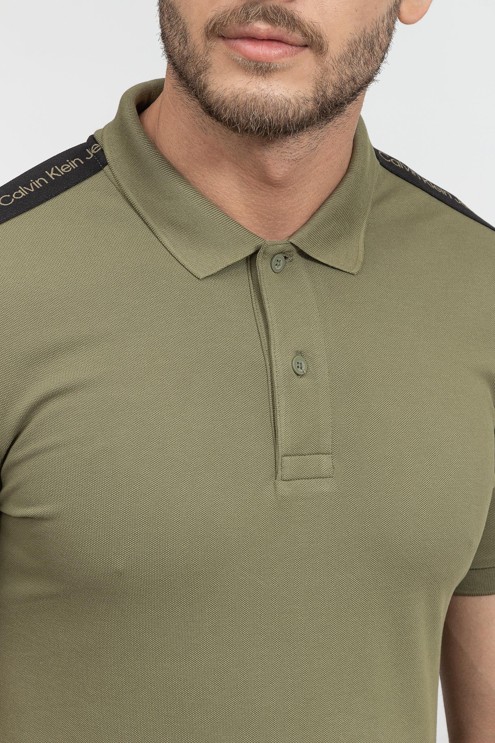Calvin Klein Contrast Tape Erkek Polo Yaka T-Shirt