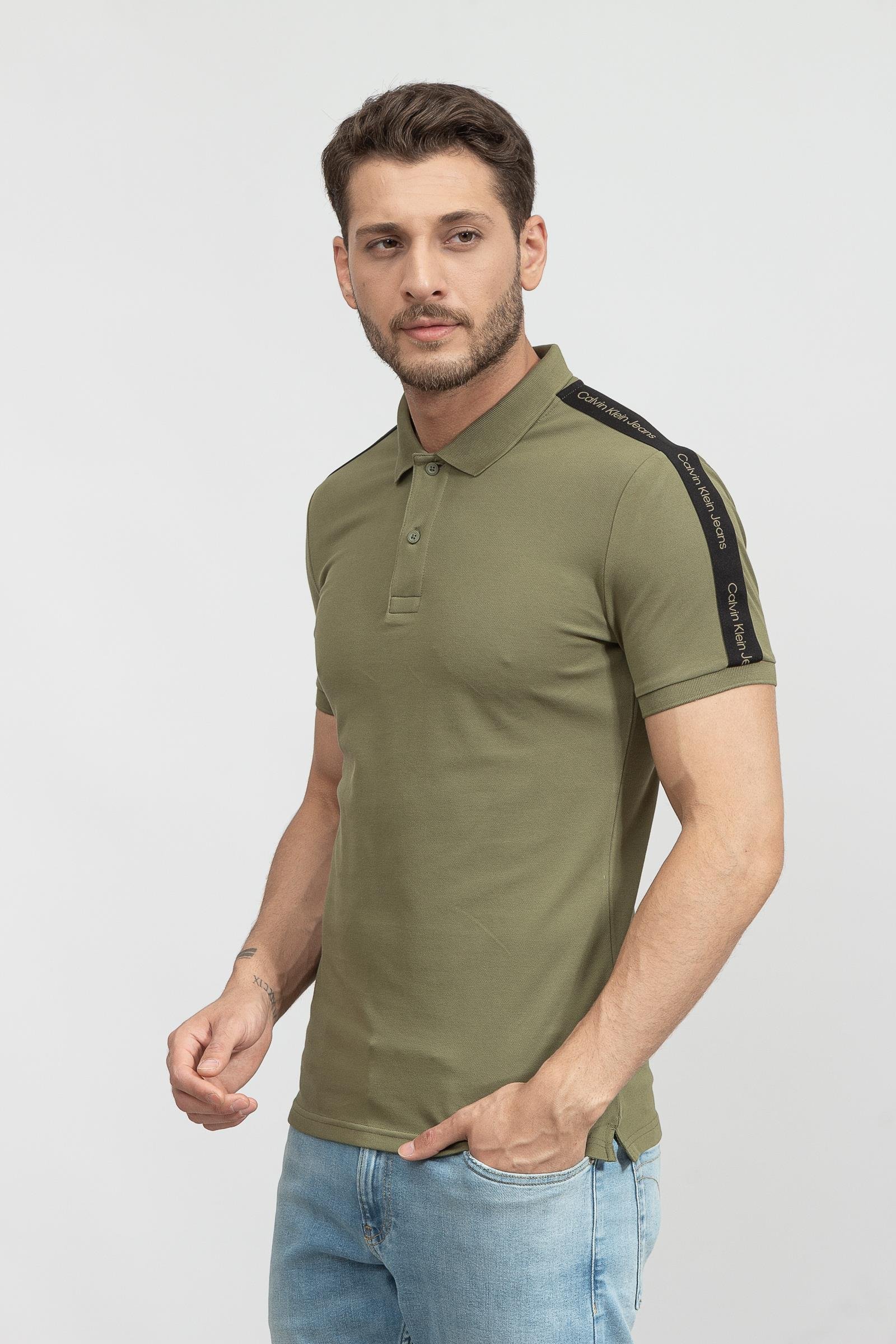 Calvin Klein Contrast Tape Erkek Polo Yaka T-Shirt