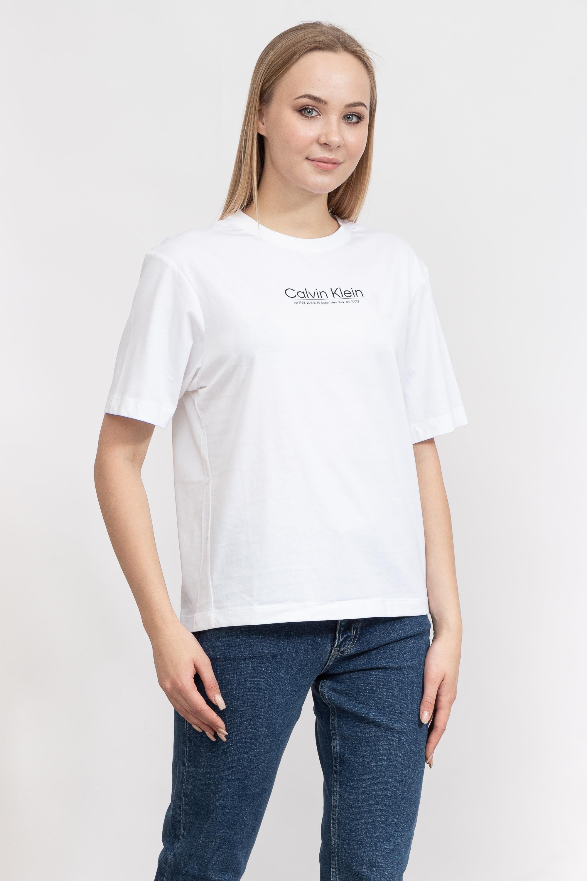 Calvin Klein Coordinates Logo Graphic Kadın Bisiklet Yaka T-Shirt