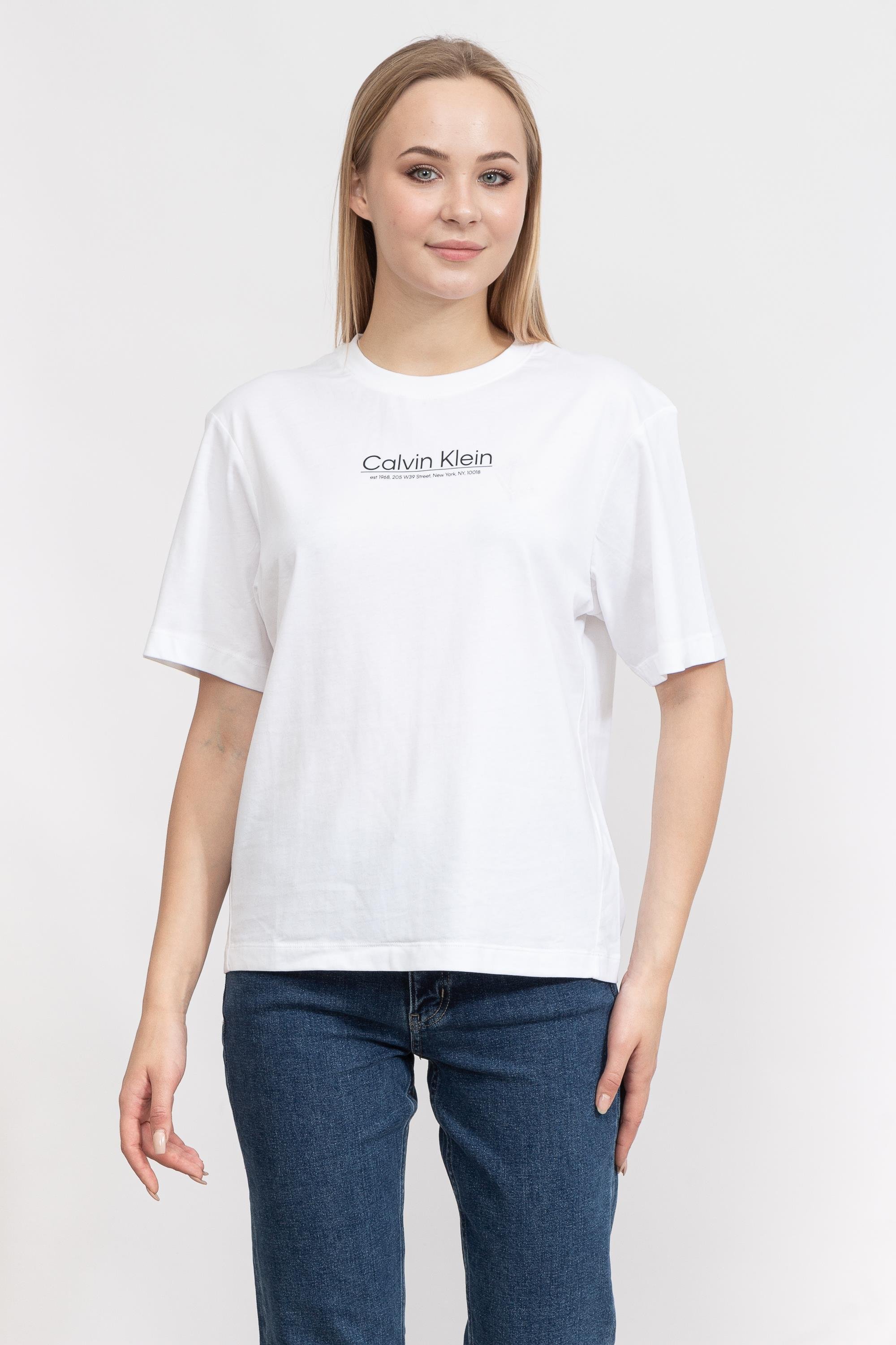 Calvin Klein Coordinates Logo Graphic Kadın Bisiklet Yaka T-Shirt