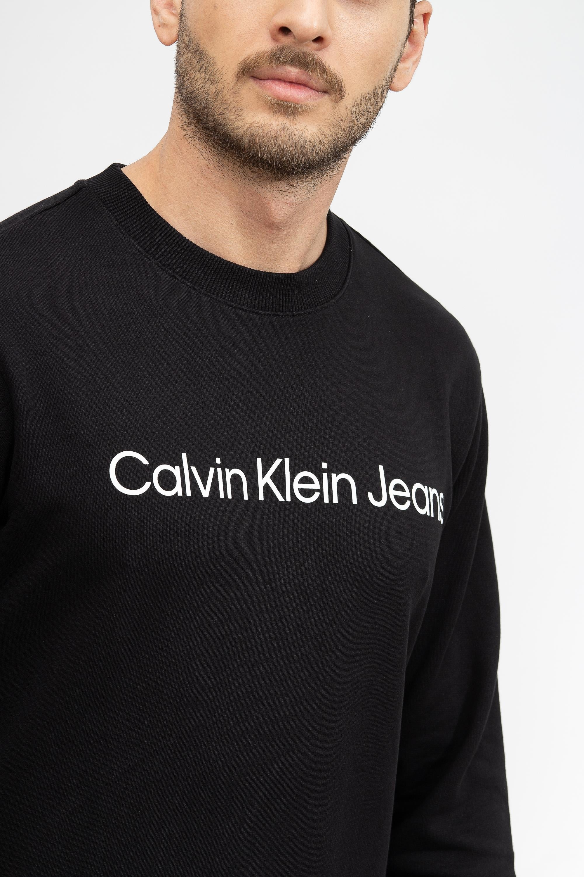 Calvin Klein Core Instit Logo Erkek Bisiklet Yaka Sweatshirt