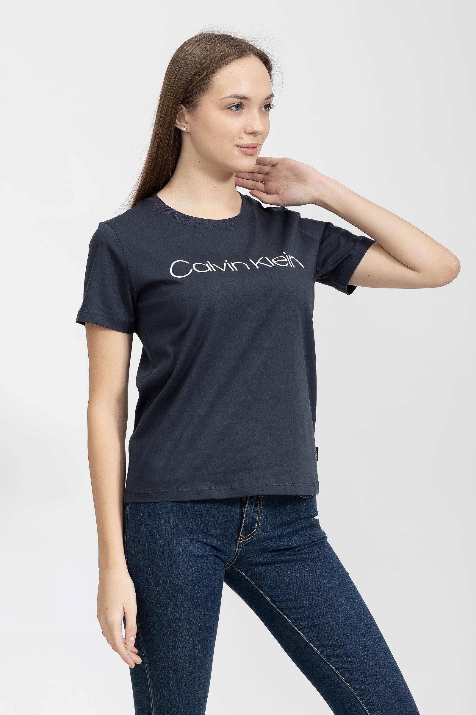 Calvin Klein Core Logo Kadın Bisiklet Yaka T-Shirt