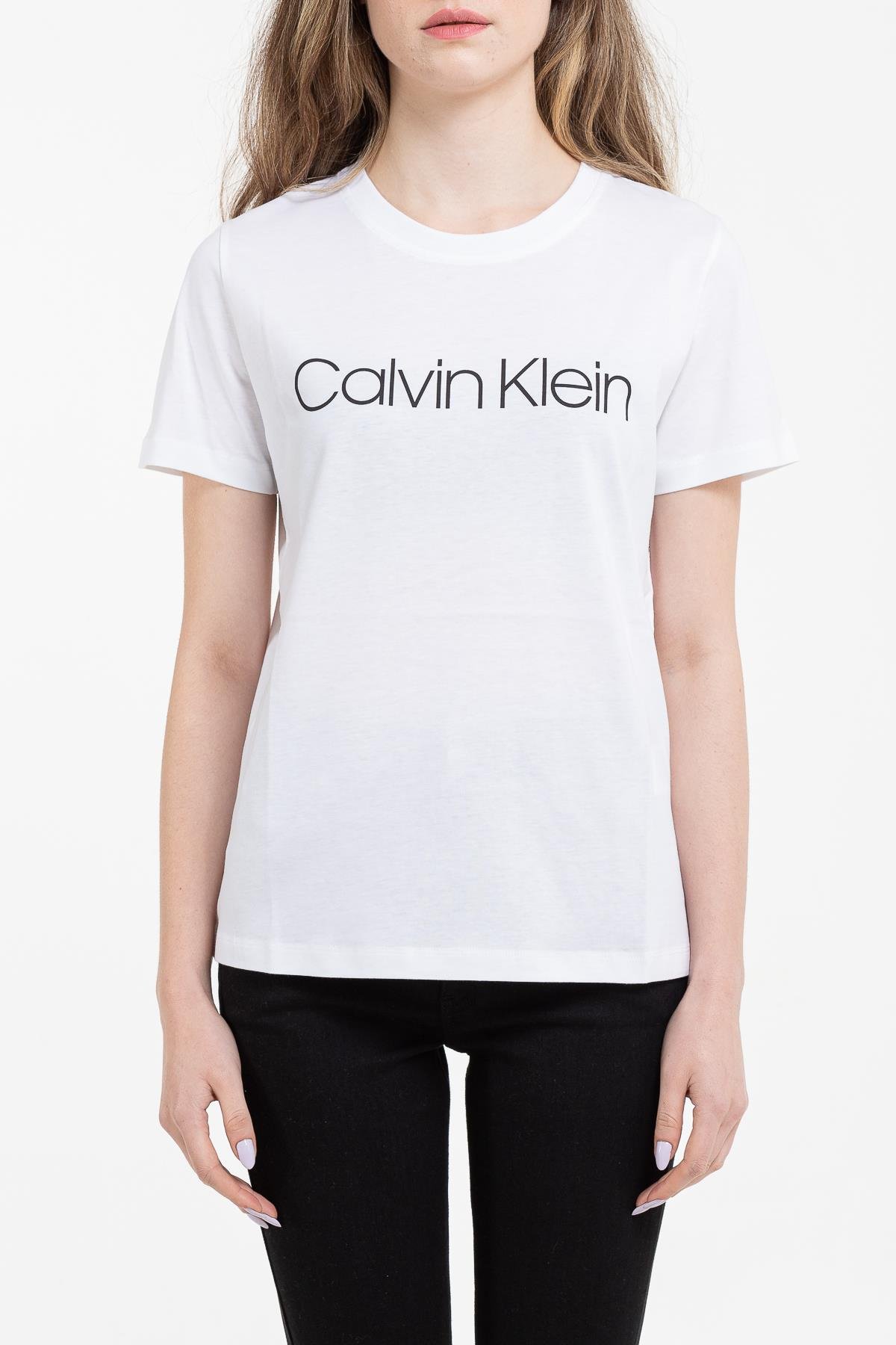 Calvin Klein Core Logo Kadın Bisiklet Yaka T-Shirt