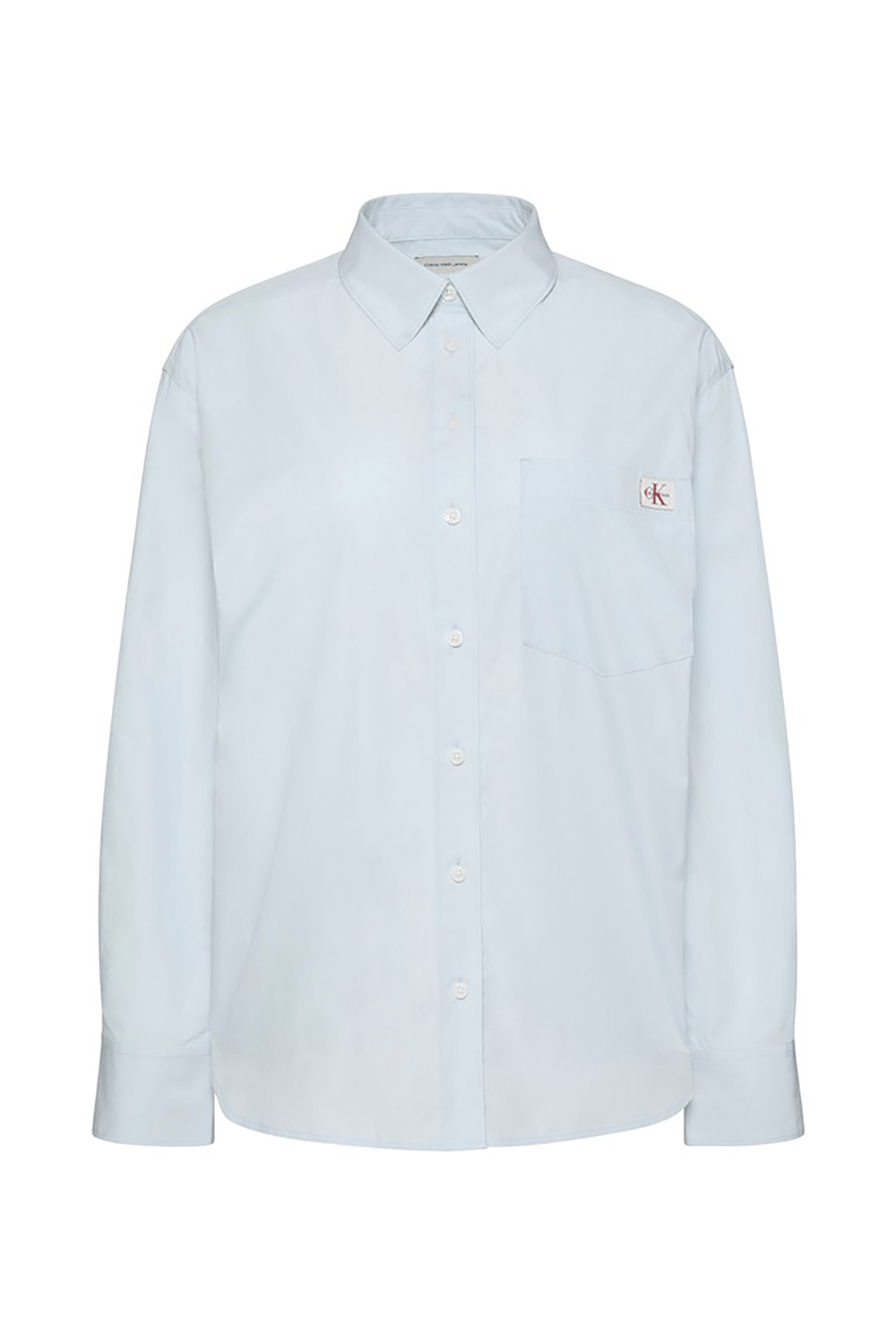 Calvin Klein Cotton Poplin Relaxed Shirt Wove Kadın Gömlek Mavi