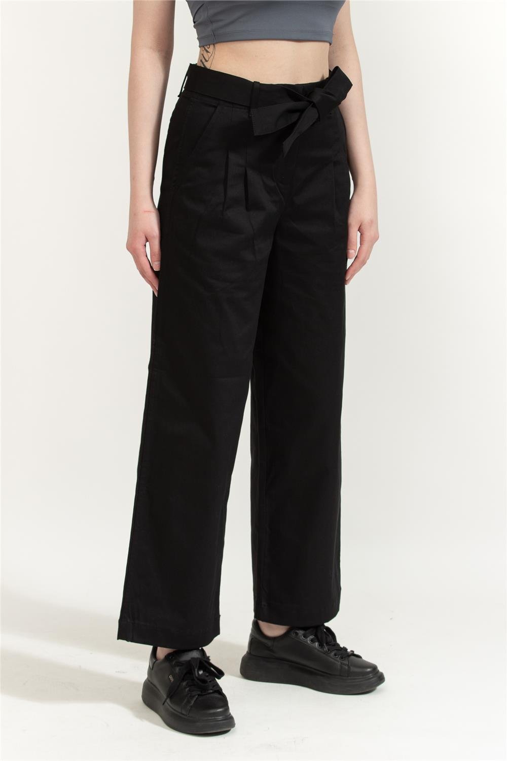 Calvin Klein Cotton Twill Belted Kadın Pantolon
