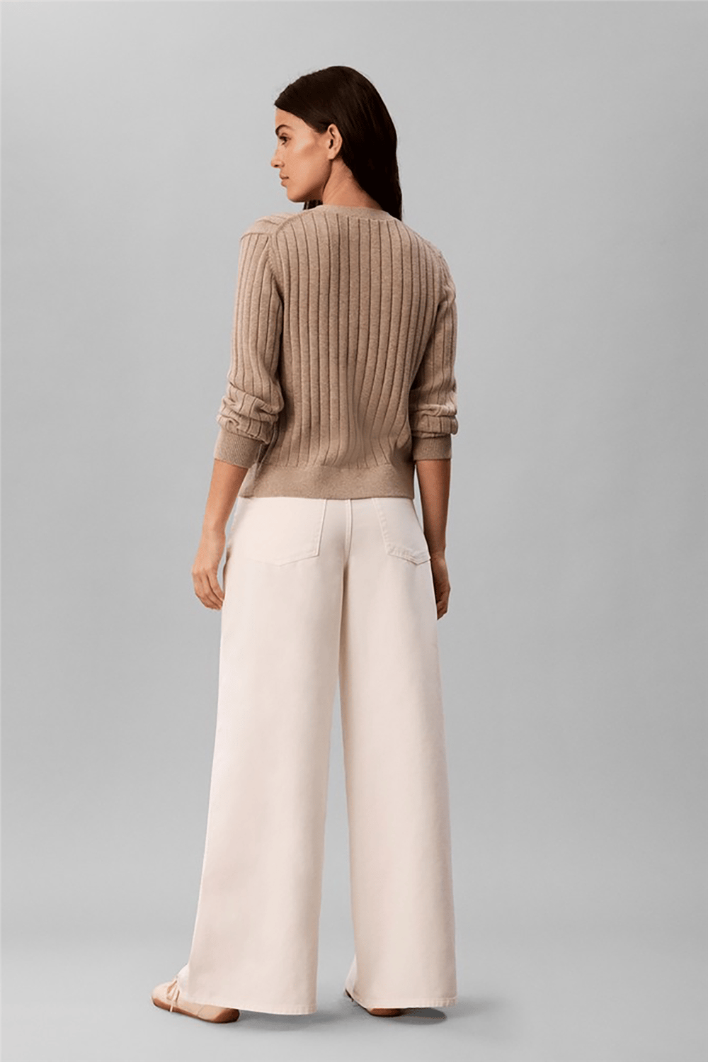 Calvin Klein Cotton Twill Wide Leg Pants Kadın Pantolon