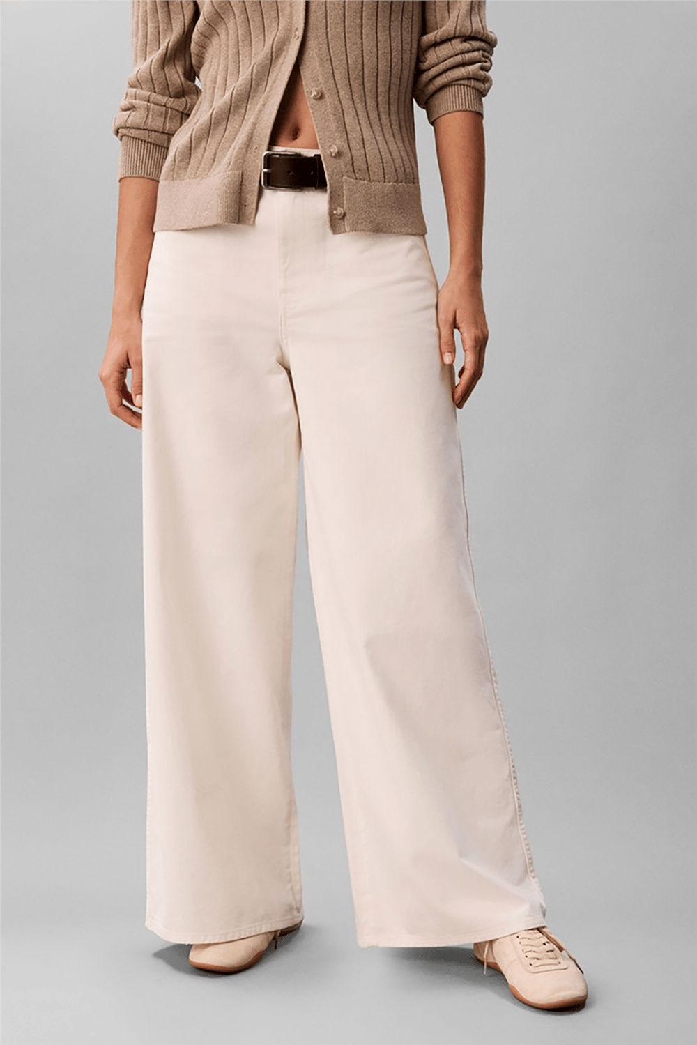 Calvin Klein Cotton Twill Wide Leg Pants Kadın Pantolon