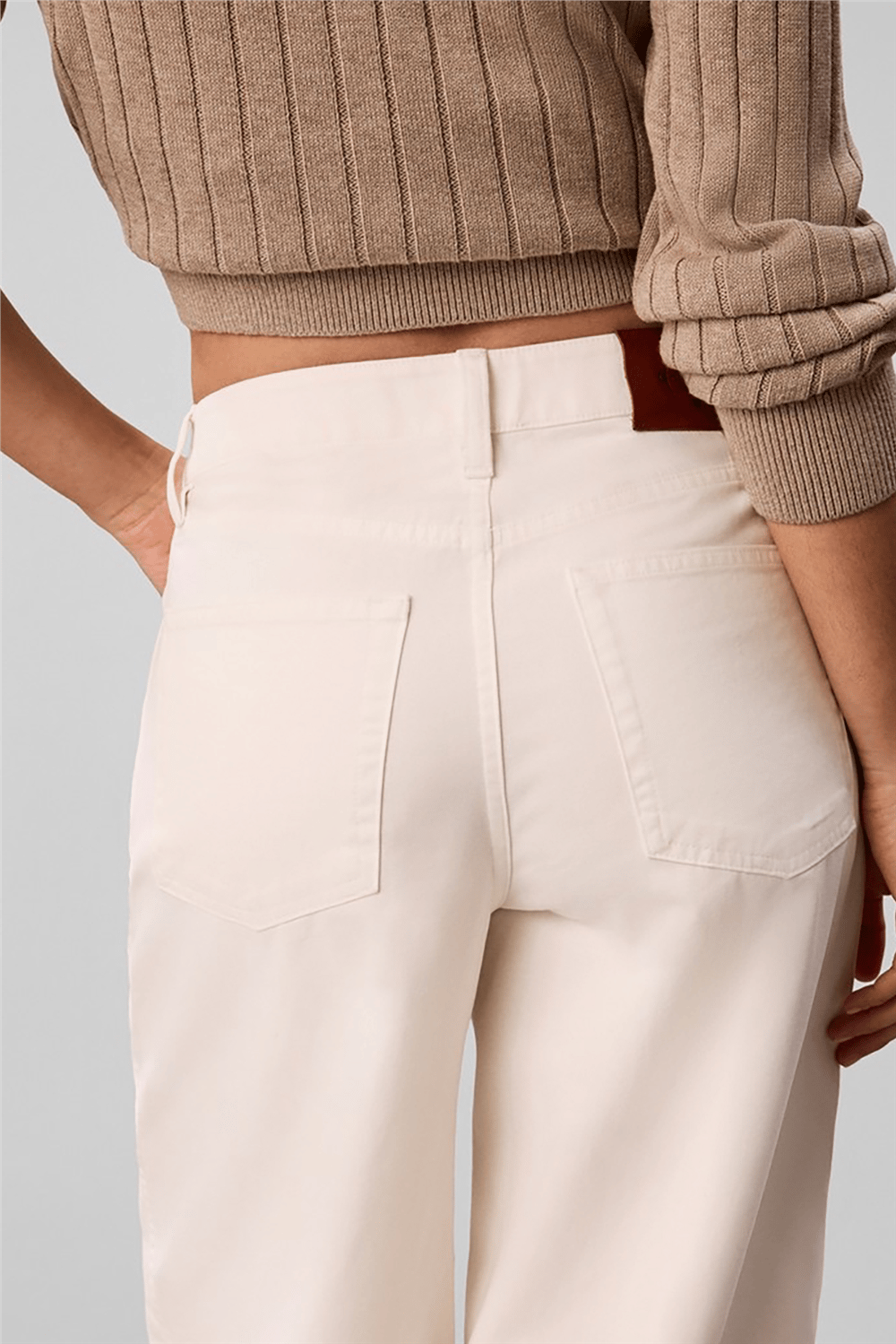 Calvin Klein Cotton Twill Wide Leg Pants Kadın Pantolon